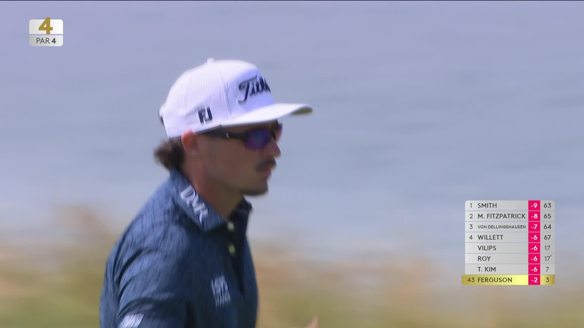 Ewen Ferguson sinks 26-foot birdie putt on No. 4 at Genesis Scottish Open