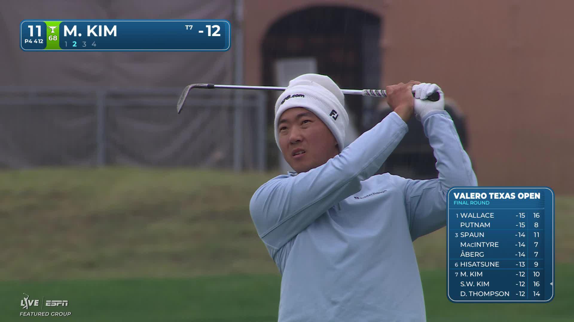 Michael Kim hits 137-yard approach to 18 feet, sets up birdie on No. 11 at Valero