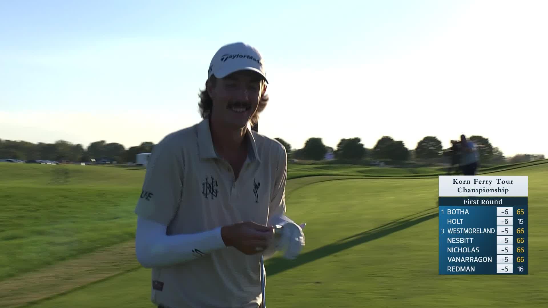 Ross Steelman makes birdie on No. 16 at Korn Ferry Tour Champ