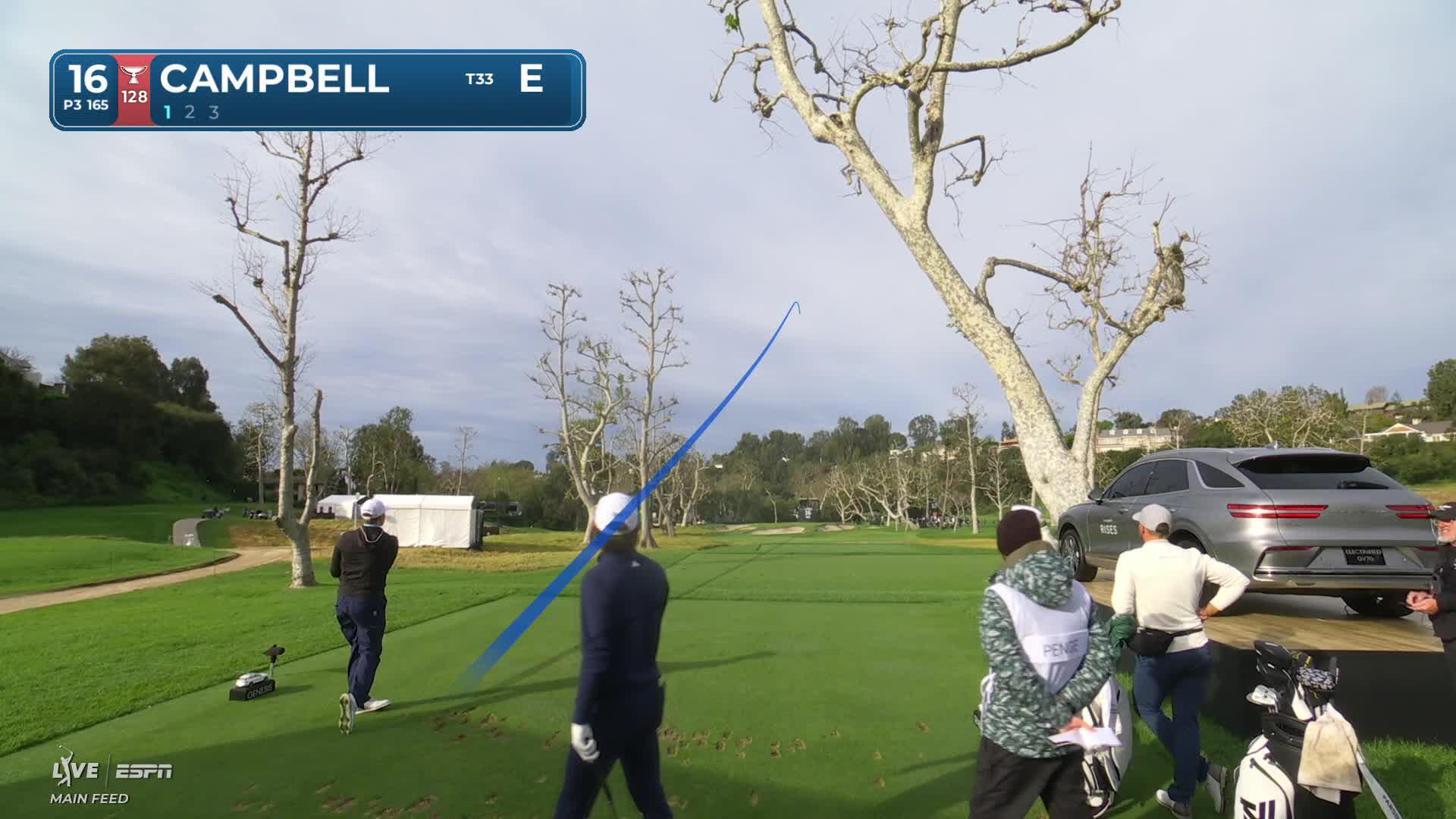 Brian Campbell hits 166-yard tee shot to 5 feet, sets up birdie on No. 16 at The Genesis