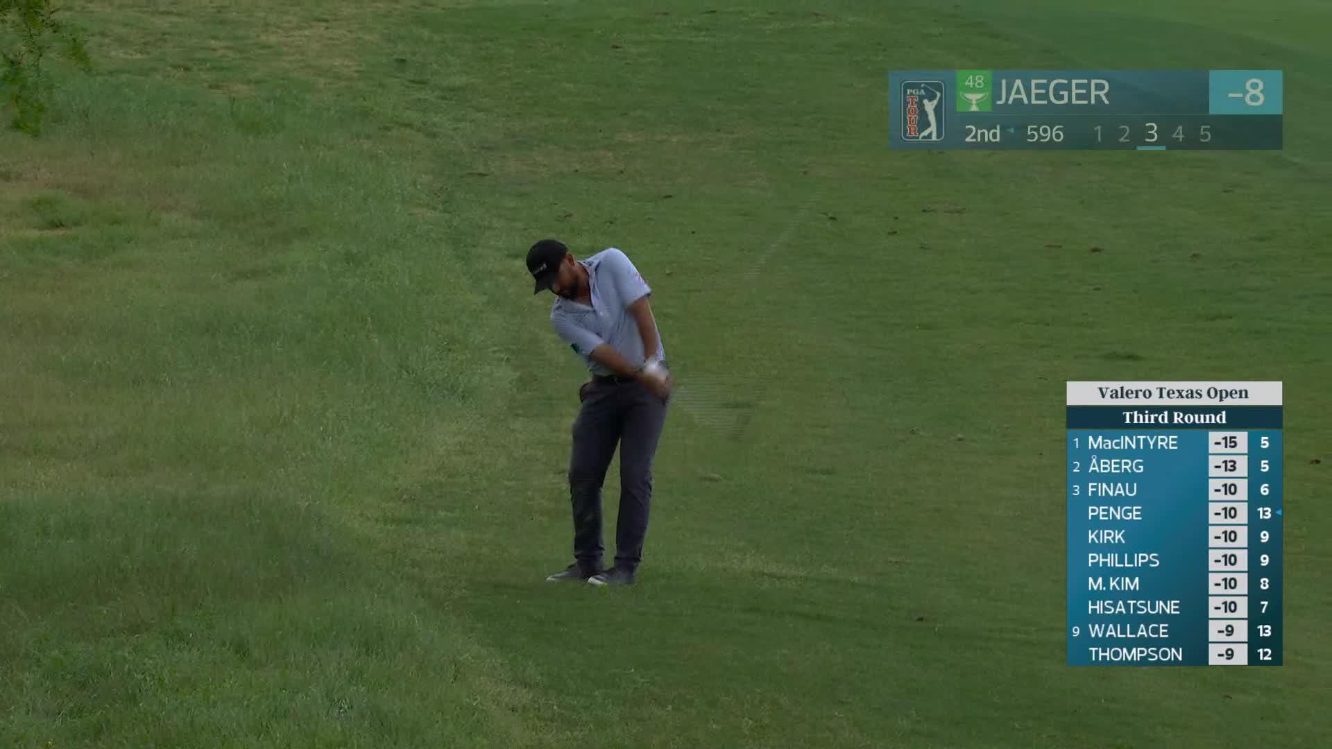 Stephan Jaeger gets up-and-down from 54 yards for birdie on No. 2 at Valero