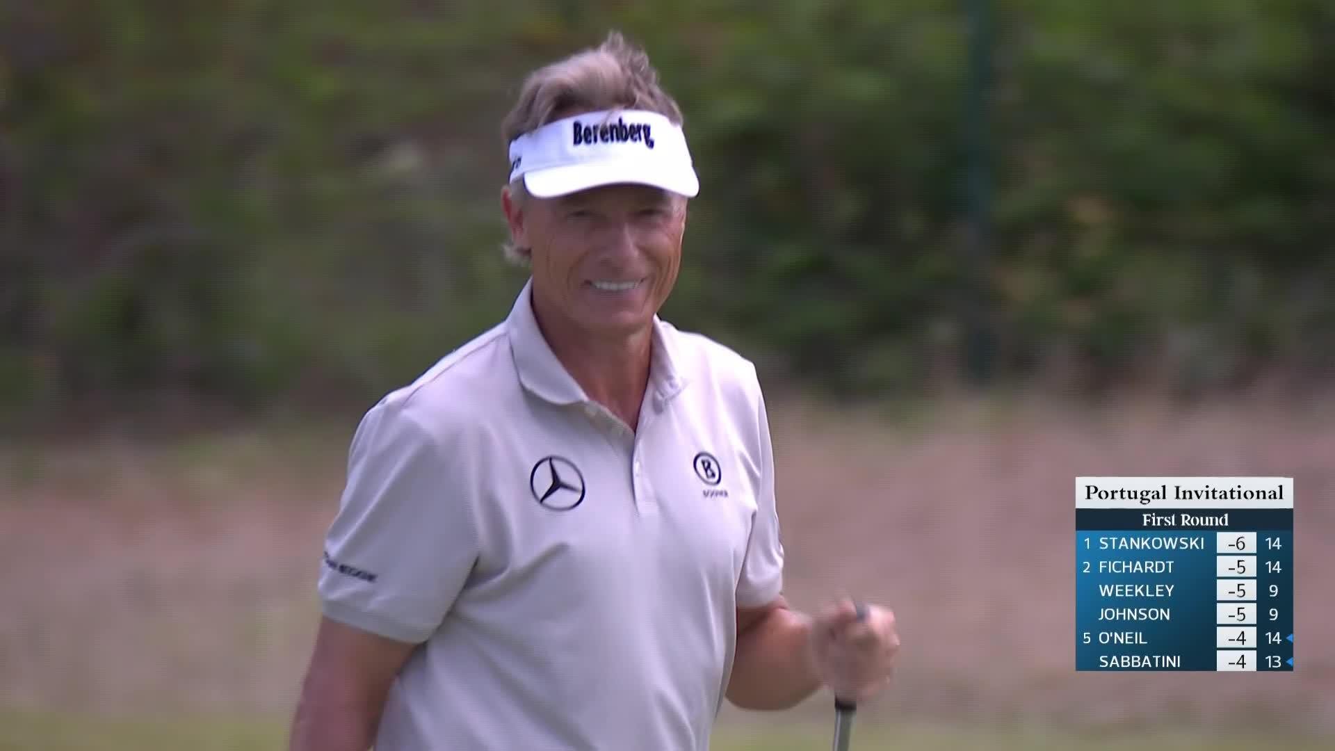 Bernhard Langer makes birdie on No. 8 at Portugal Invitational