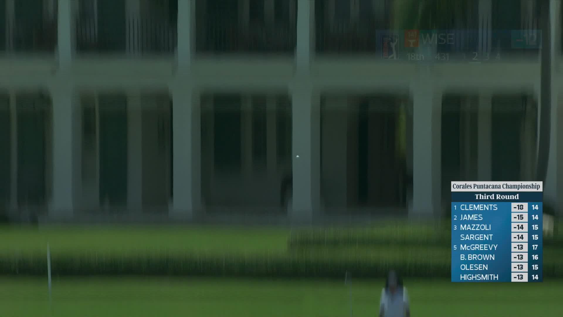 Aaron Wise's 163-yard approach sets up birdie on No. 18 at Corales Puntacana