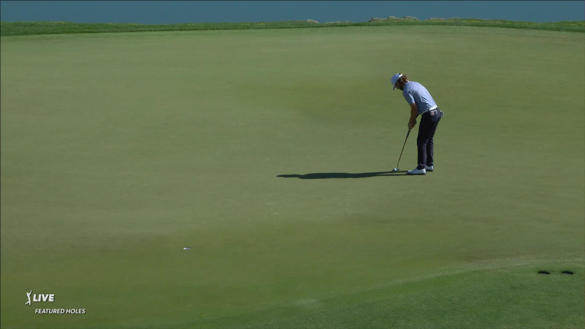 Alex Welch makes a 19-foot birdie putt at Valero