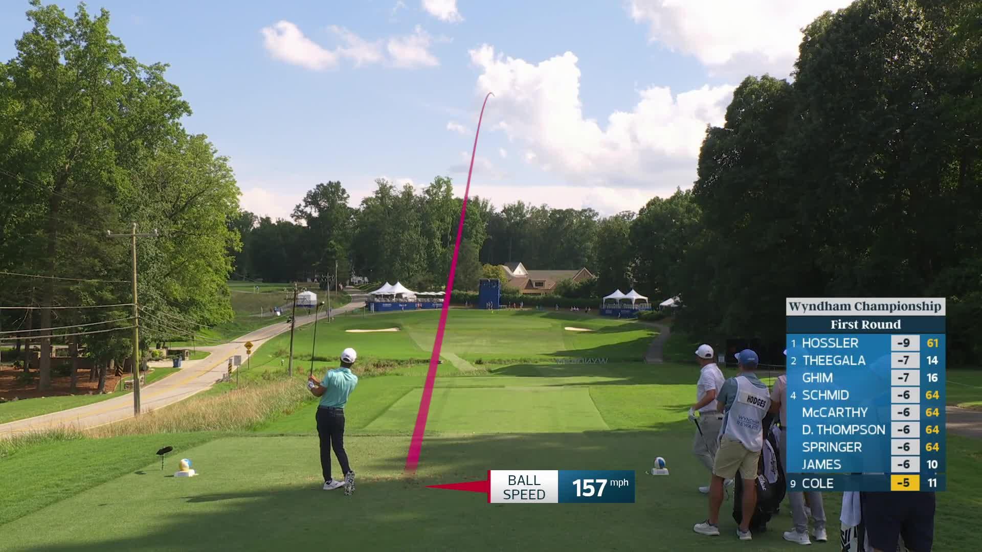 Eric Cole hits tee shot to 5 feet, sets up birdie on No. 12 at Wyndham