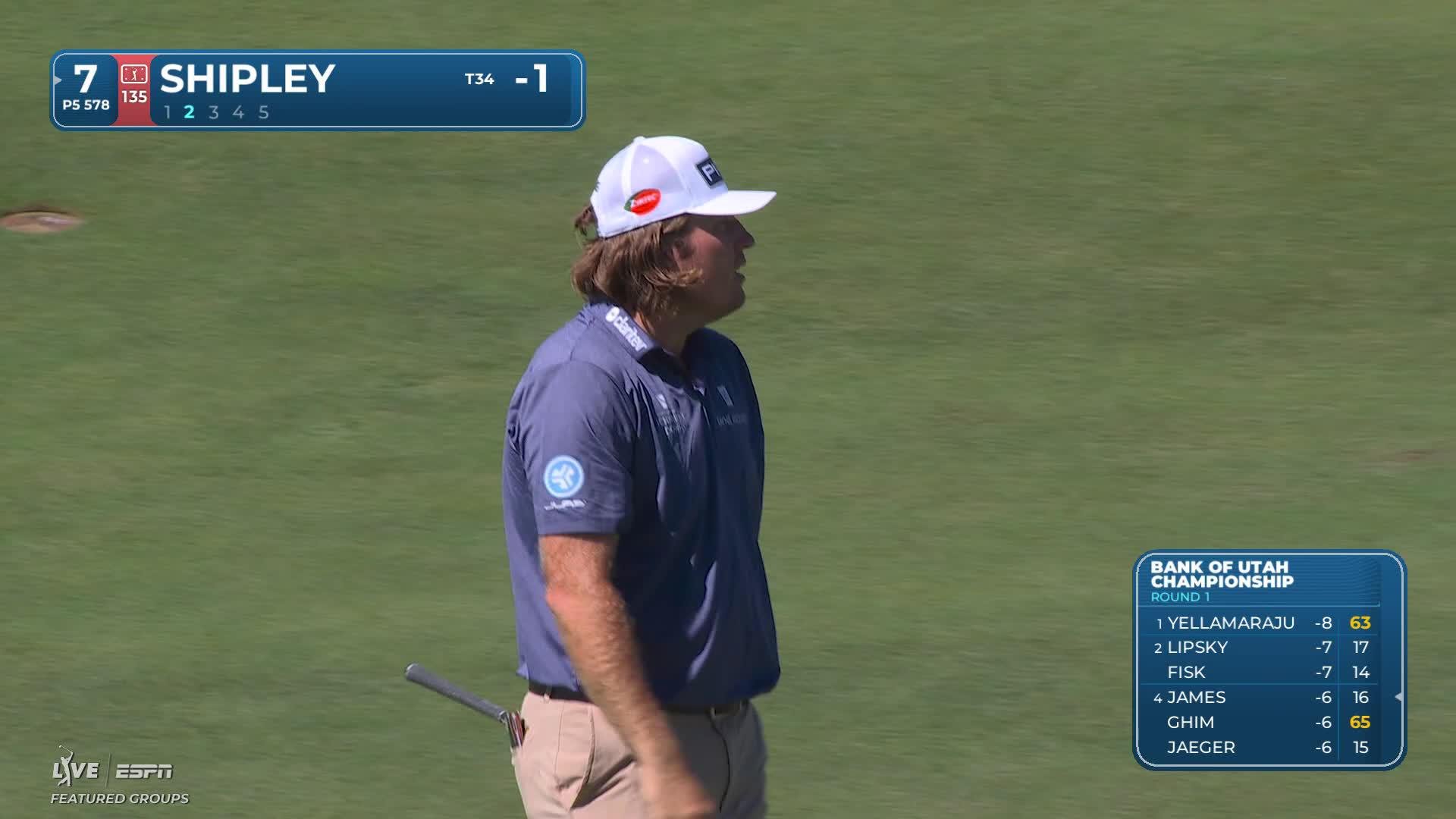 Neal Shipley sinks 3-foot putt for birdie on No. 7 at Bank of Utah