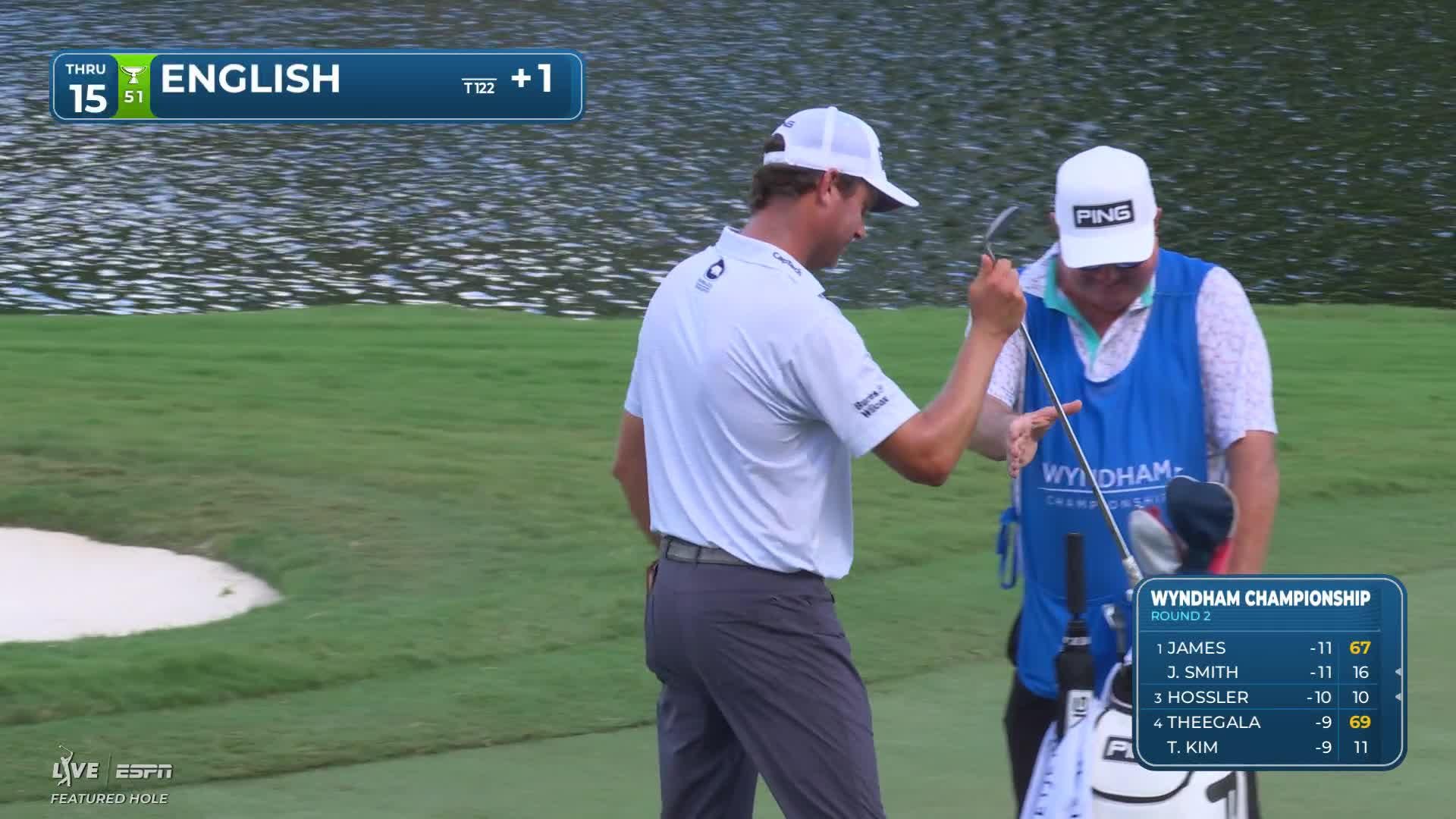 Harris English holes 58-foot shot for eagle on No. 15 at Wyndham
