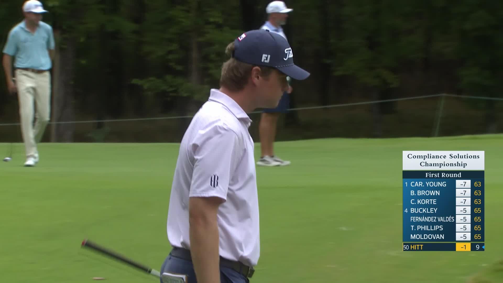 Austin Hitt makes birdie on No. 1 at Compliance Solutions