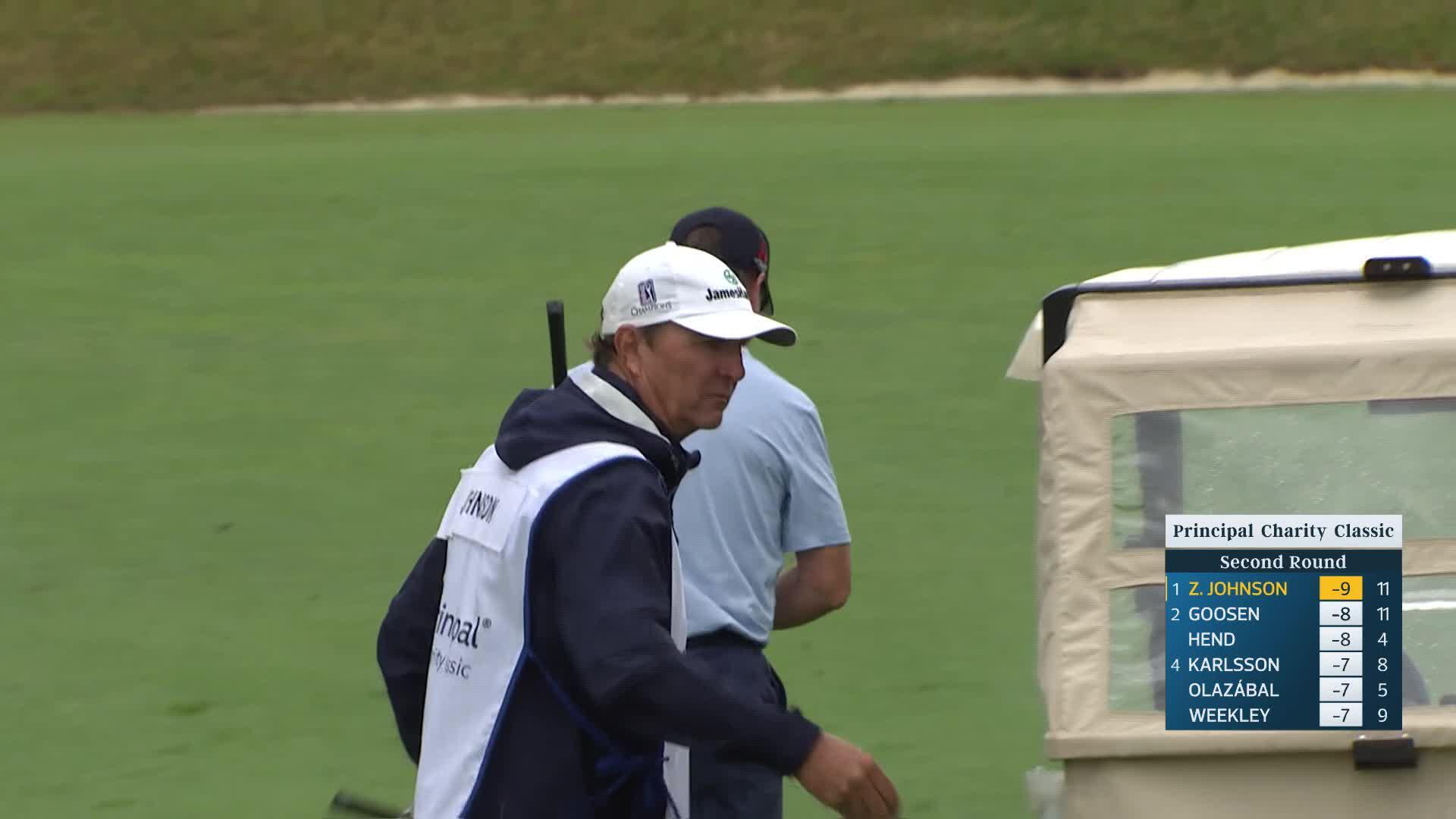 Zach Johnson makes birdie on No. 12 at Principal Charity Classic
