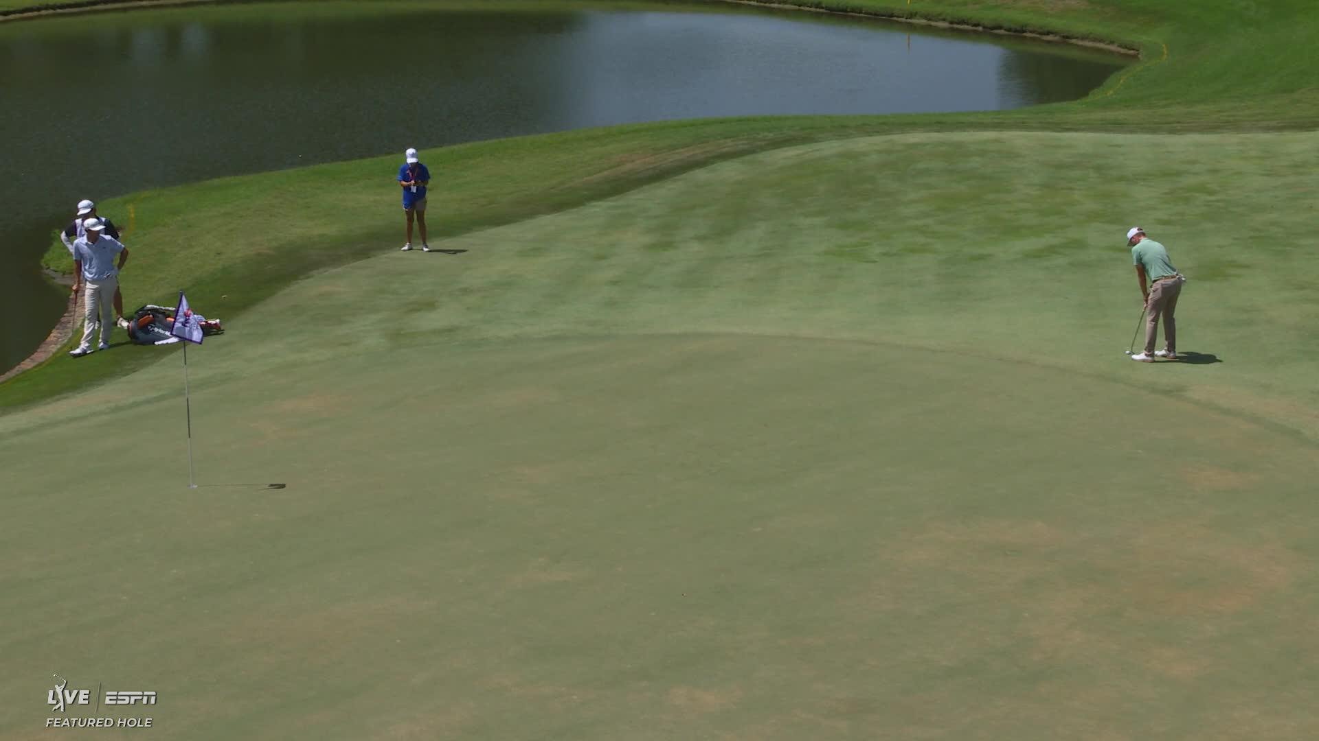 Ryan Gerard holes 40-foot shot for birdie on No. 14 at FedEx St. Jude