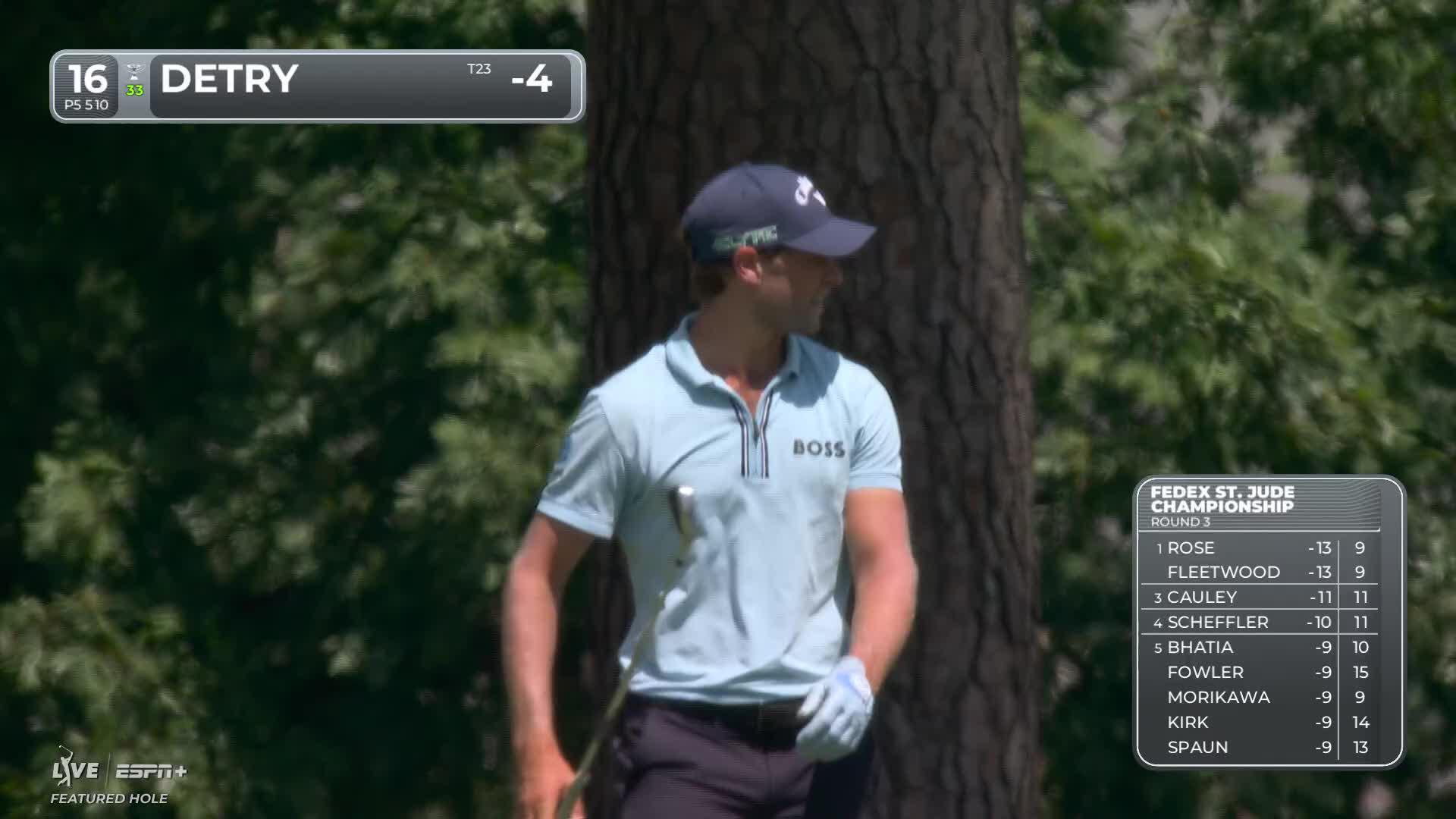 Thomas Detry drains eagle putt from the fringe at FedEx St. Jude