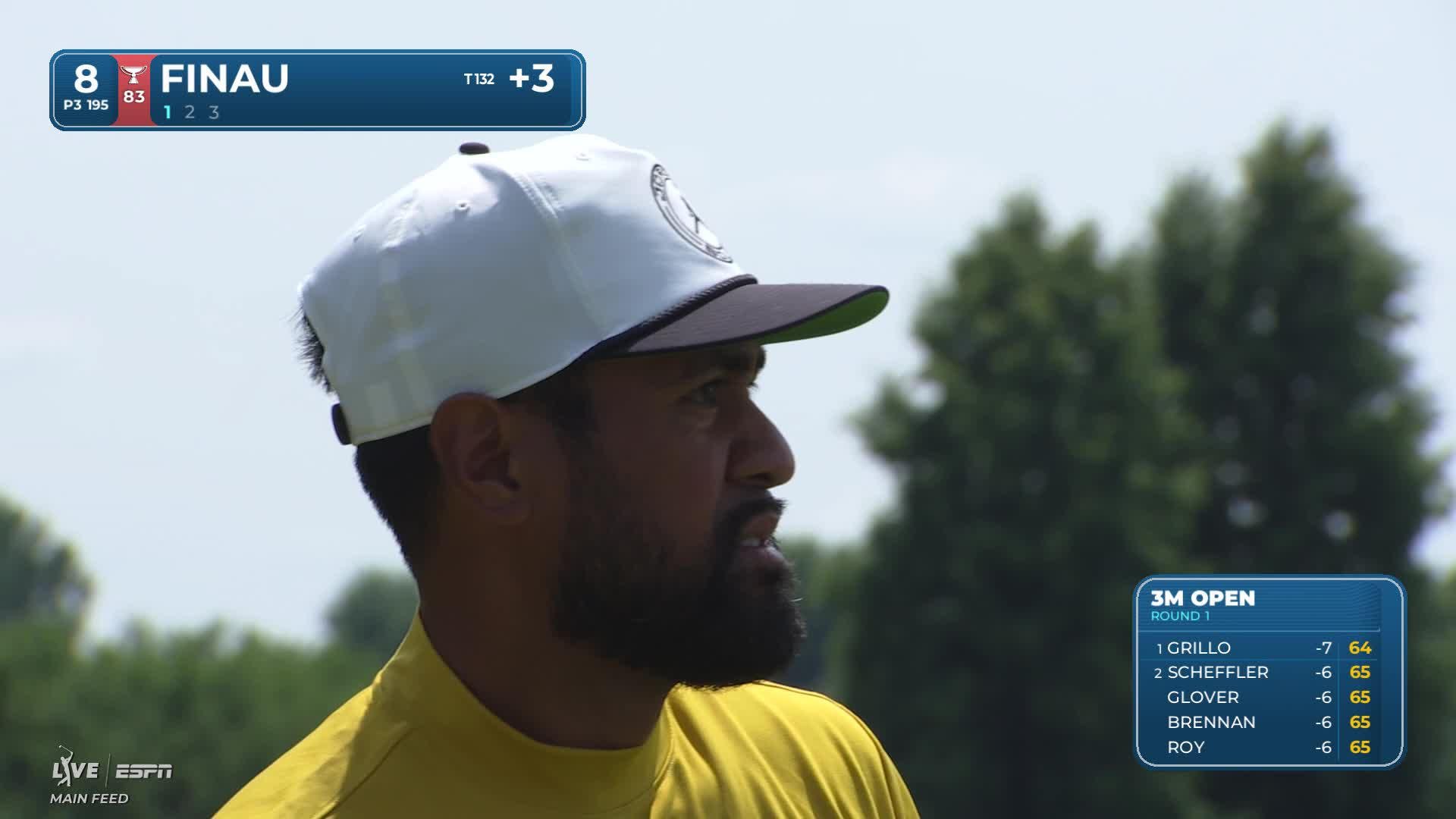 Tony Finau hits tee shot to 3 feet, sets up birdie on No. 8 at 3M Open