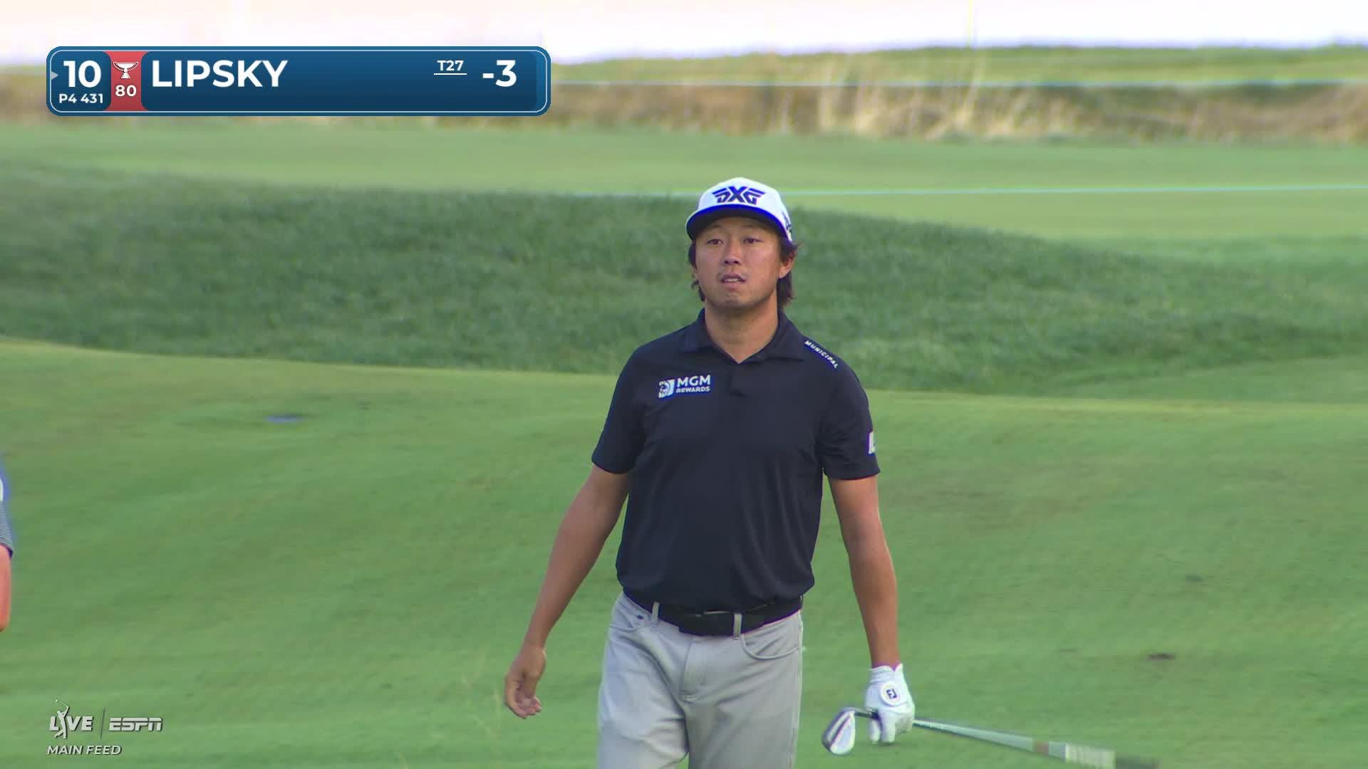 David Lipsky sinks 25-foot birdie putt on No. 10 at Rocket Classic