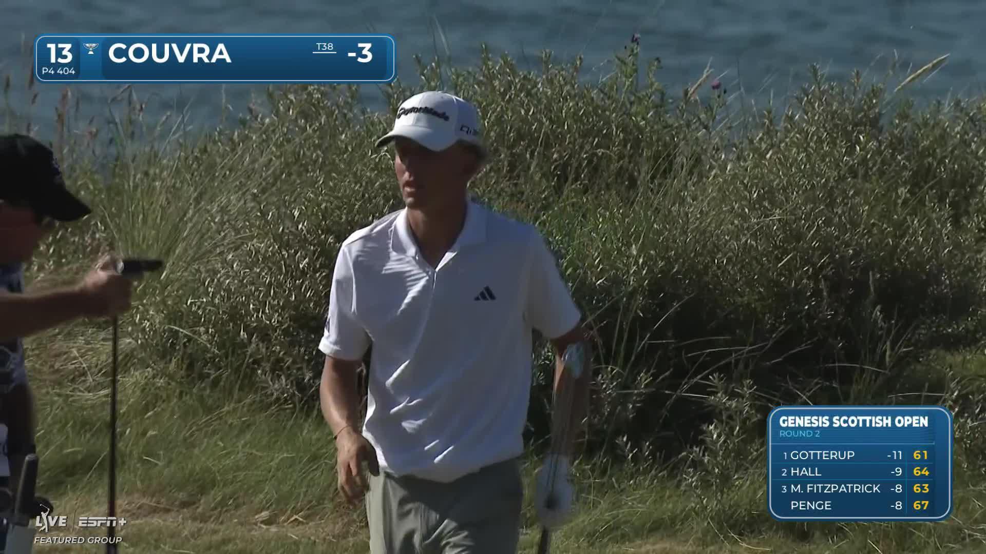 Martin Couvra sinks a 32-foot birdie putt on No. 13 at Genesis Scottish Open