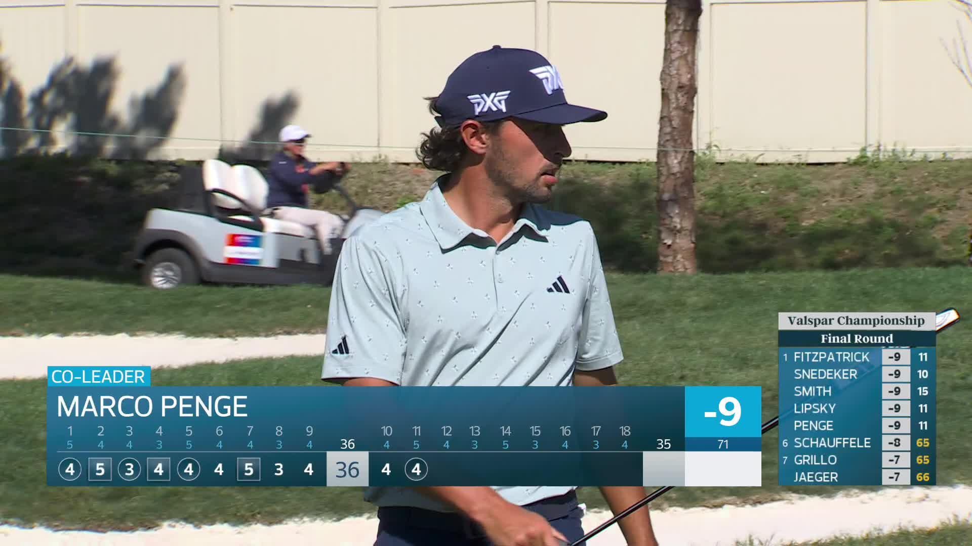 Marco Penge sinks 5-foot birdie putt on No. 11 at Valspar