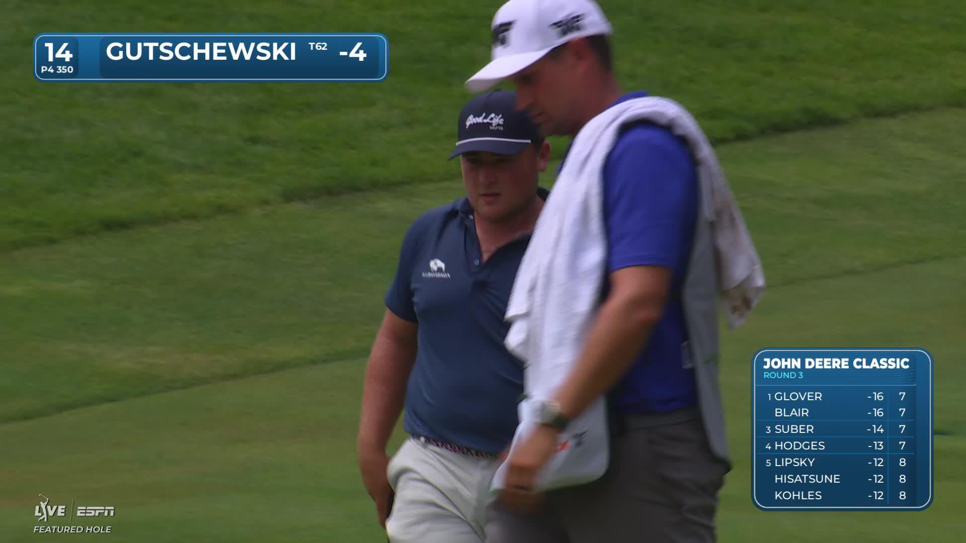 Luke Gutschewski makes birdie on No. 14 at John Deere