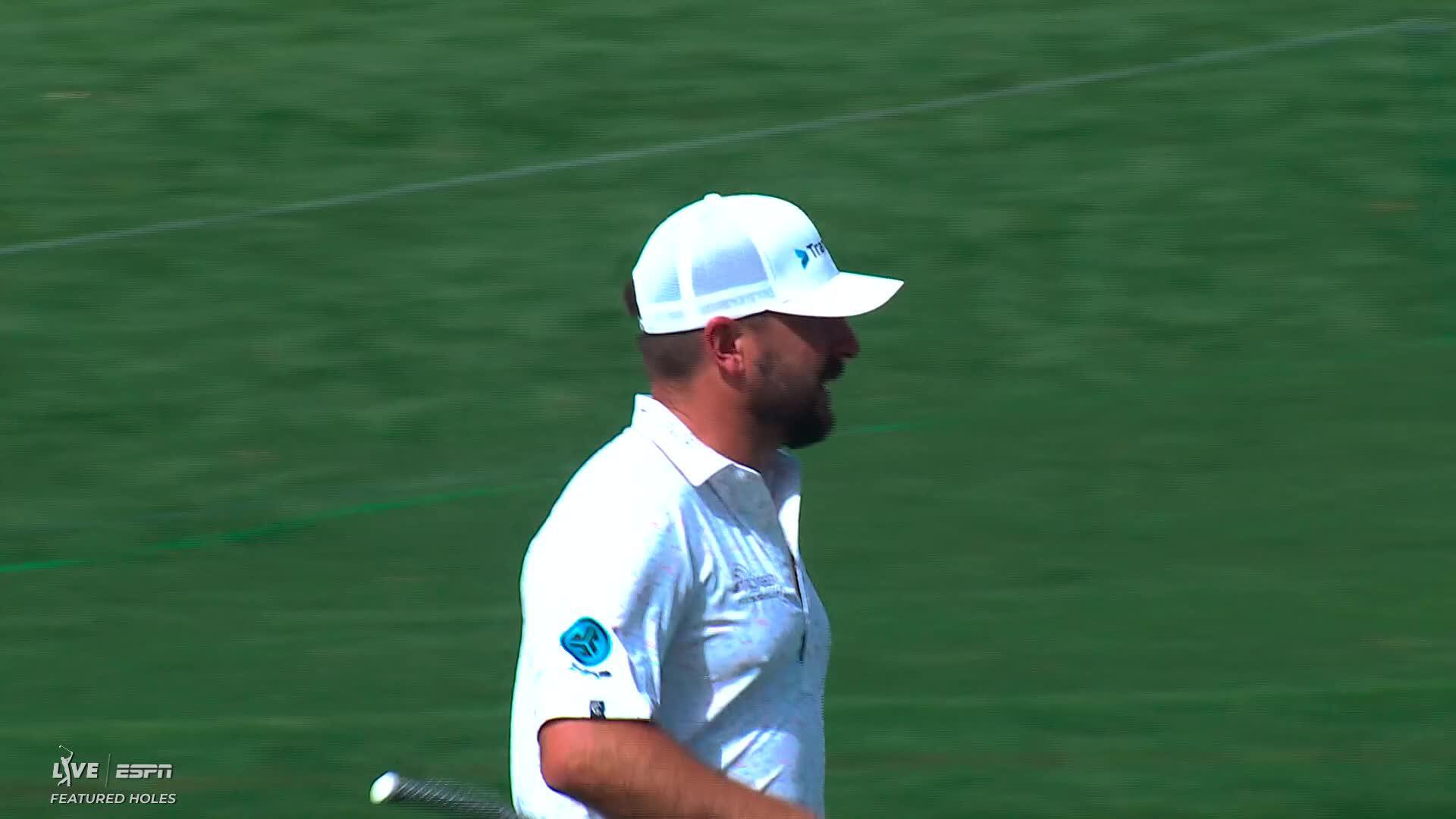 Stephan Jaeger sinks 8-foot birdie putt on No. 12 at THE PLAYERS