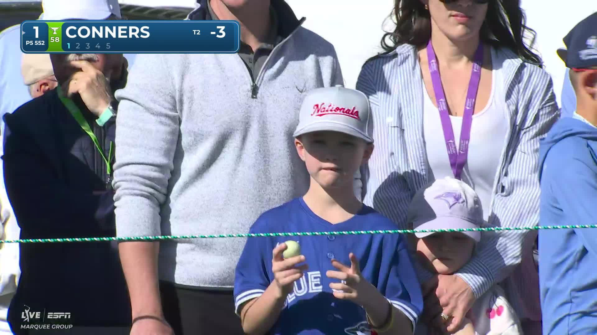 Corey Conners makes 40-yard eagle shot from rough on No. 1 at Valspar