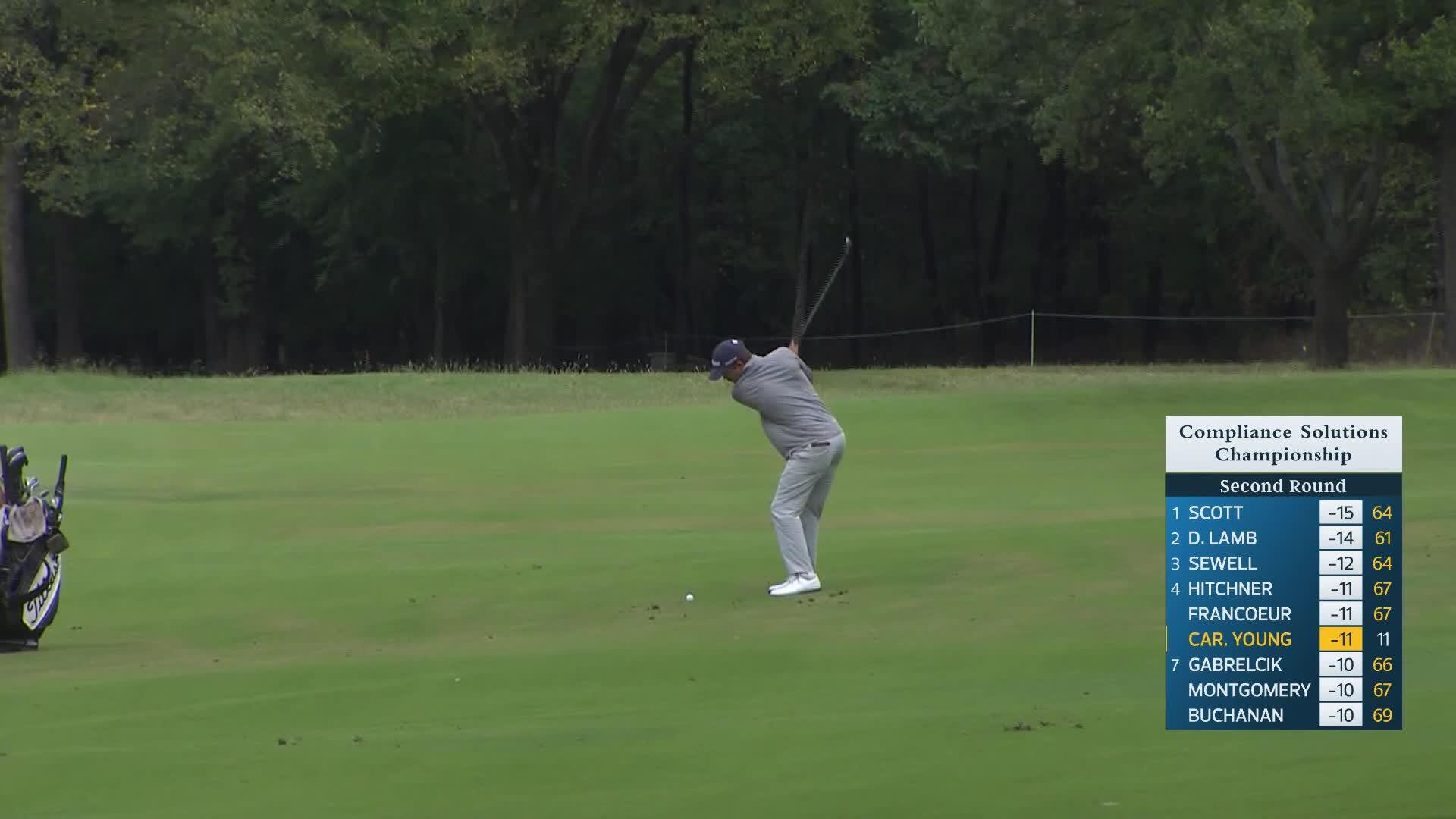 Carson Young makes birdie on No. 12 at Compliance Solutions