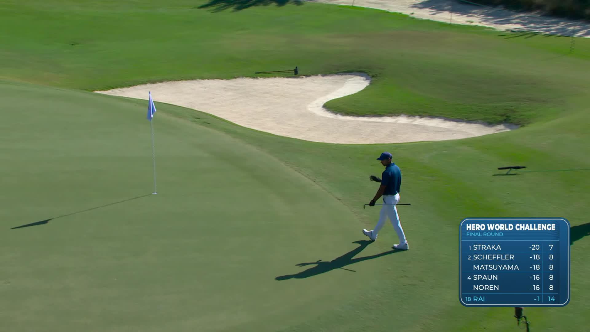 Aaron Rai holes out 27-foot eagle shot from fairway at Hero World Challenge