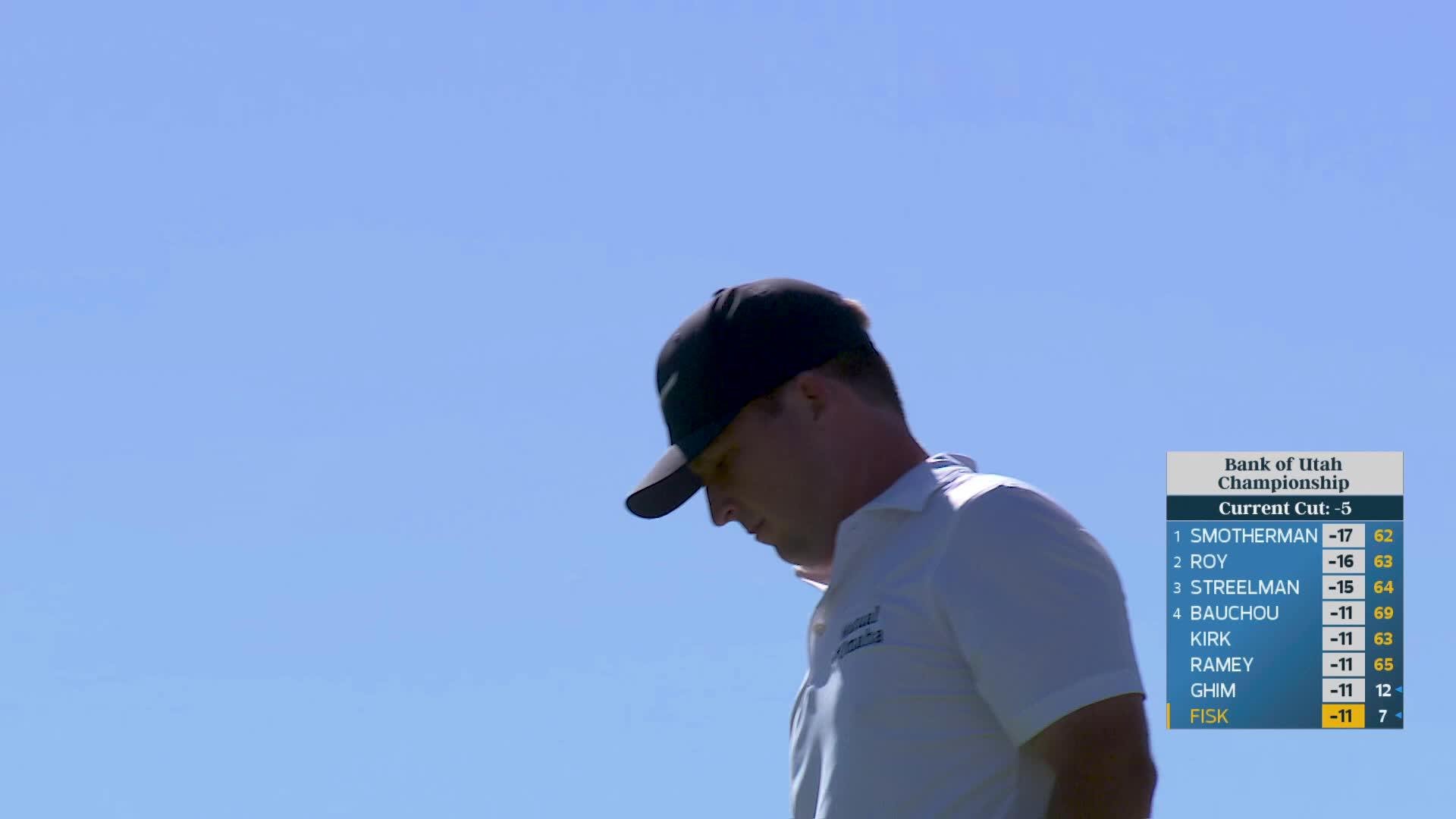 Steven Fisk hits tee shot to 11 feet, sets up birdie on No. 17 at Bank of Utah