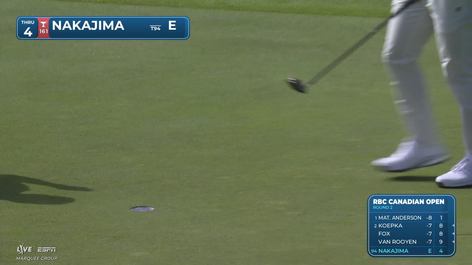 Keita Nakajima drains 17-foot birdie putt on No. 4 at RBC Canadian