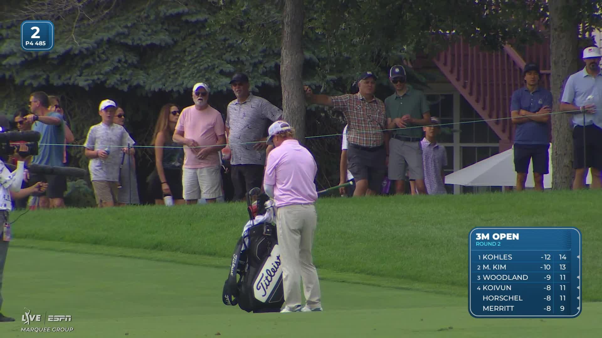 Charley Hoffman drains 20-foot birdie putt on No. 2 at 3M Open