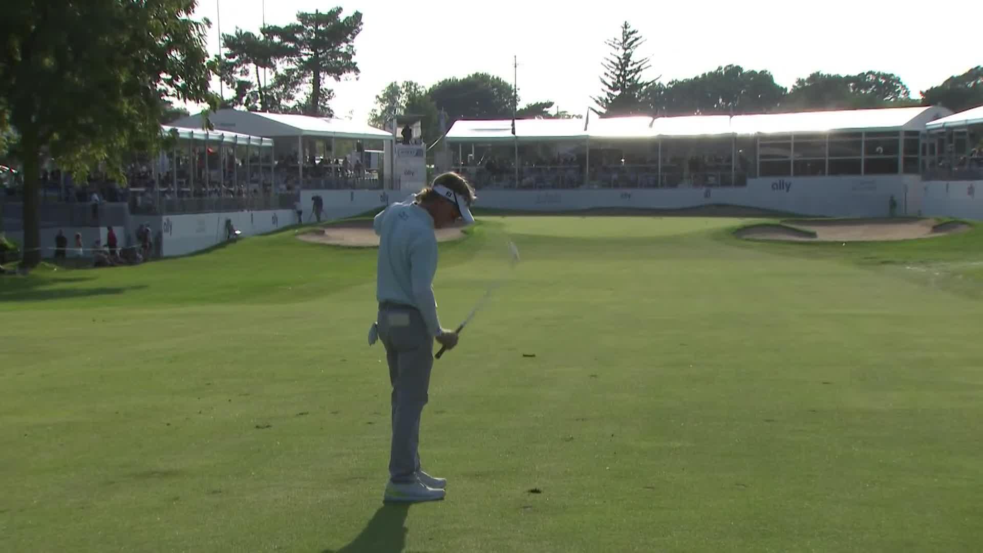 Brett Quigley makes birdie on No. 18 at Ally Challenge