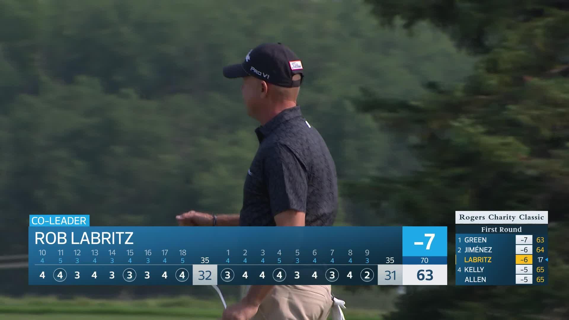 Rob Labritz makes birdie on No. 9 at Rogers Charity Classic