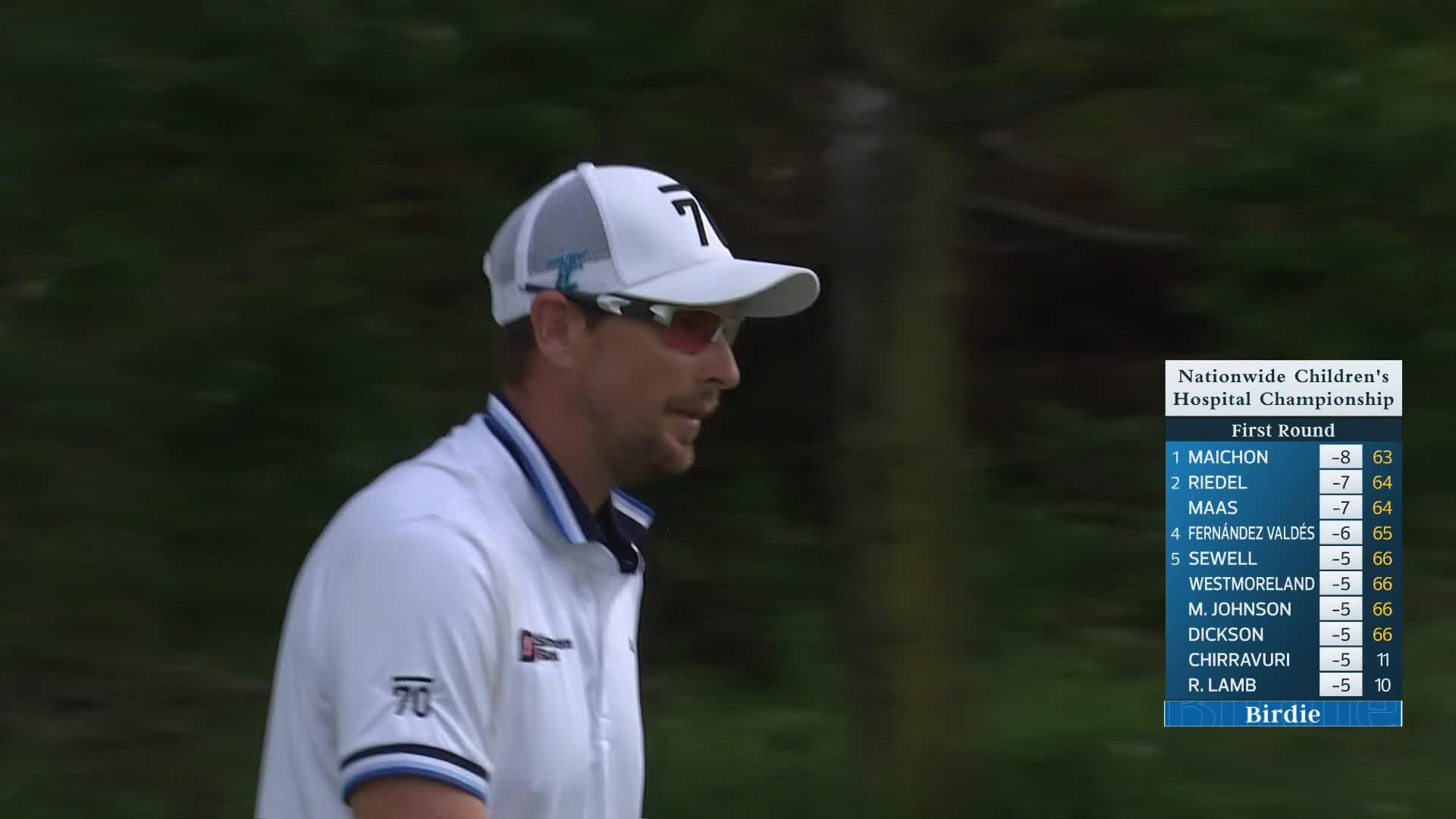 Zack Fischer makes birdie on No. 13 at Nationwide Children's