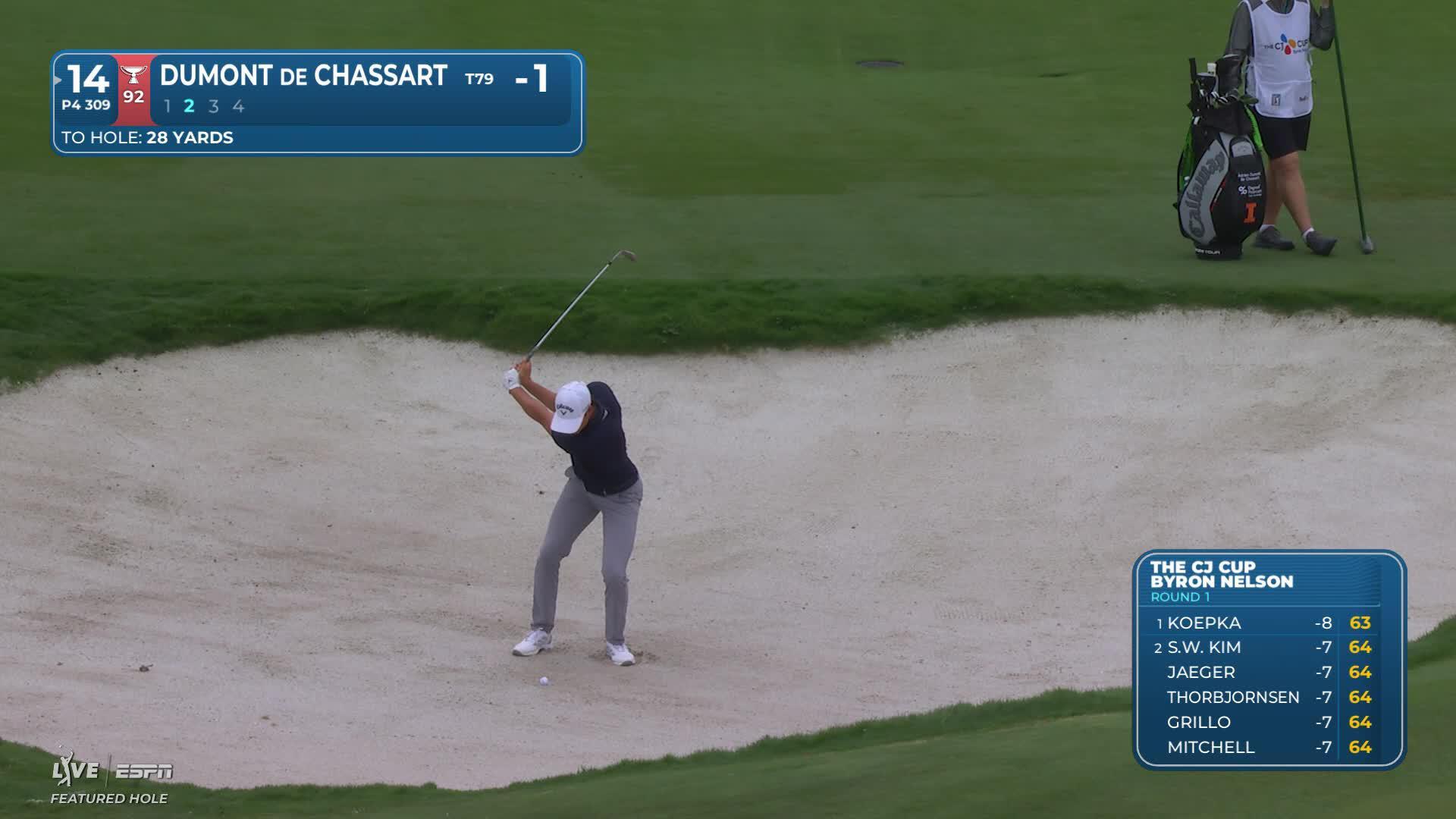 Adrien Dumont de Chassart makes birdie on No. 14 at THE CJ CUP