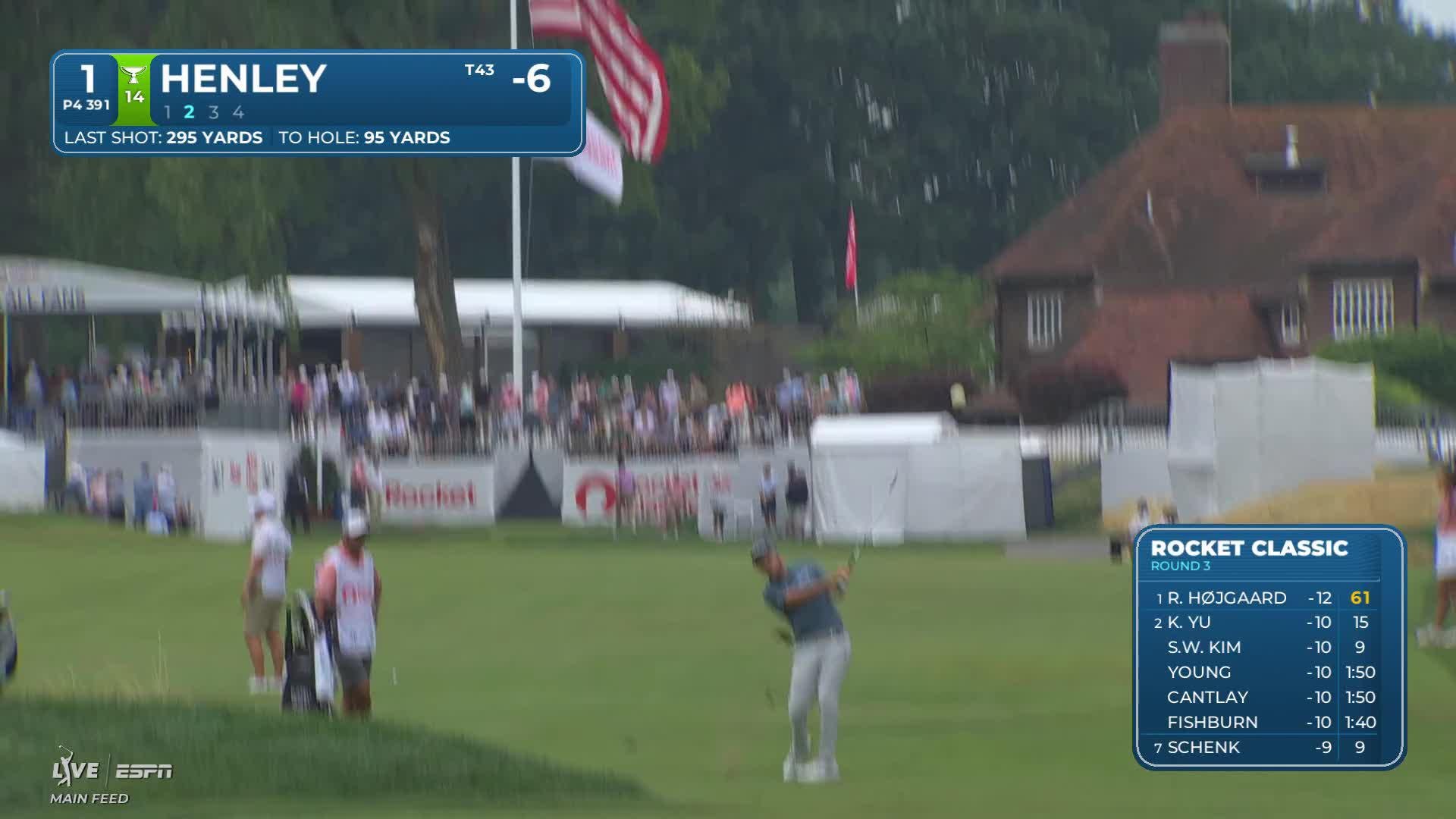 Russell Henley's 96-yard approach sets up birdie on No. 1 at Rocket Classic
