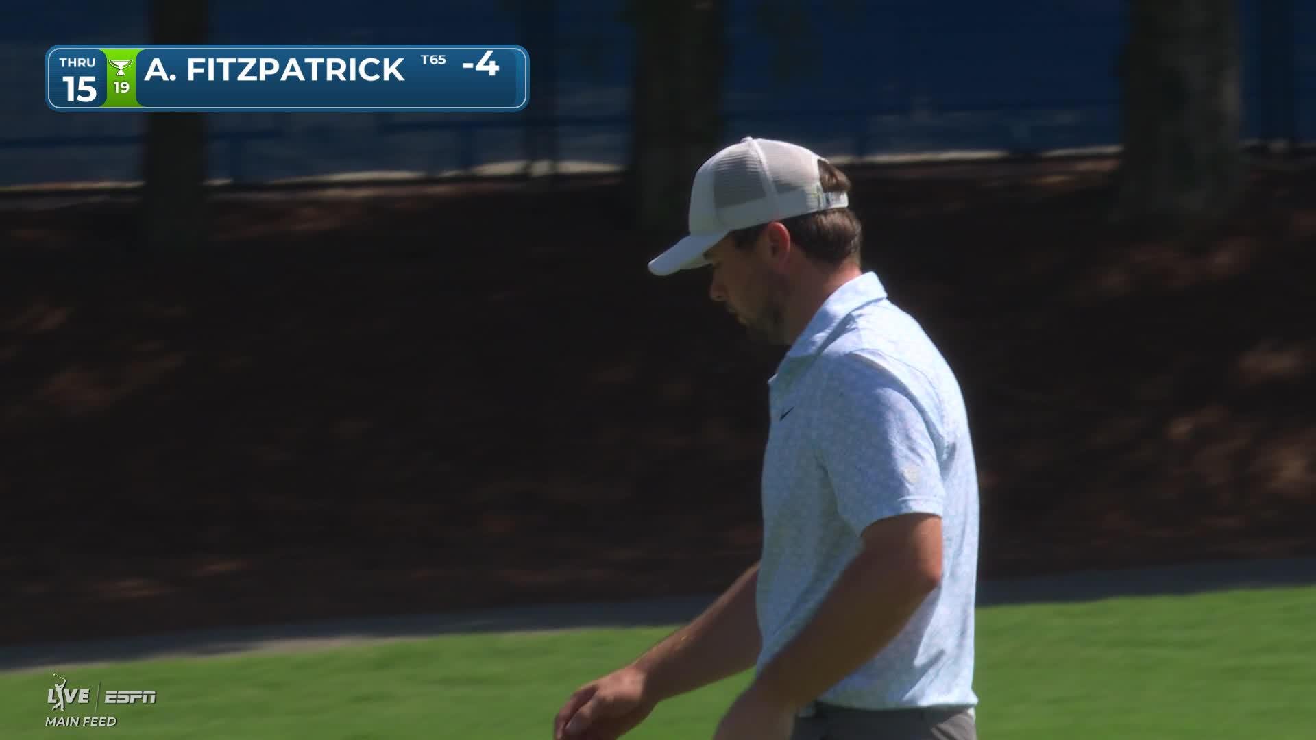 Alex Fitzpatrick sinks 14-foot putt for birdie on No. 15 at Wyndham
