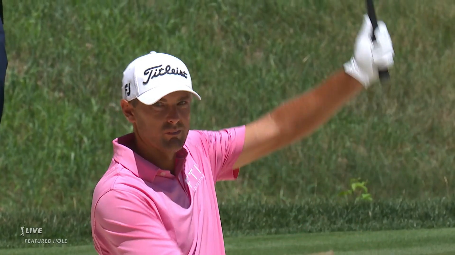 Charles Howell III holes his bunker shot for birdie at John Deere