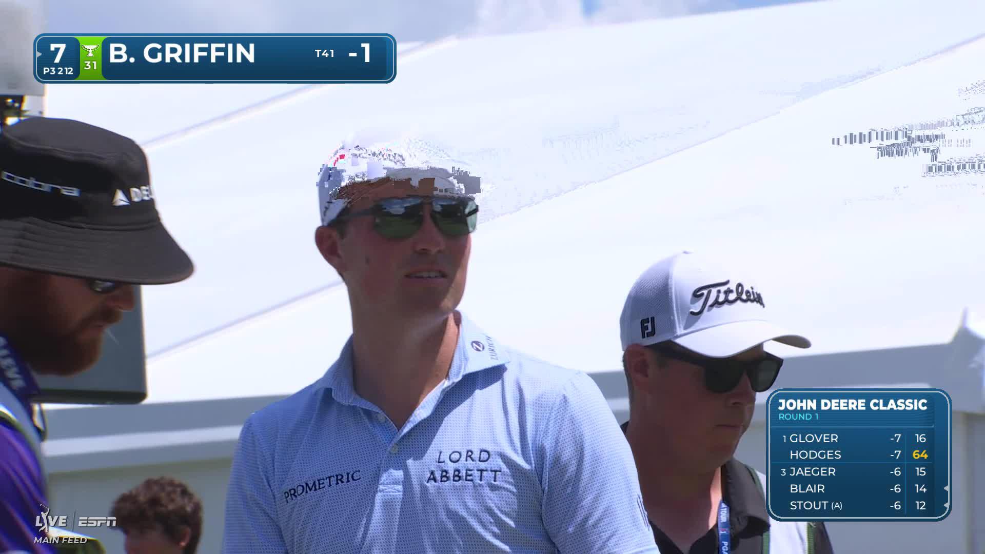 Ben Griffin hits tee shot to 16 feet, sets up birdie on No. 7 at John Deere