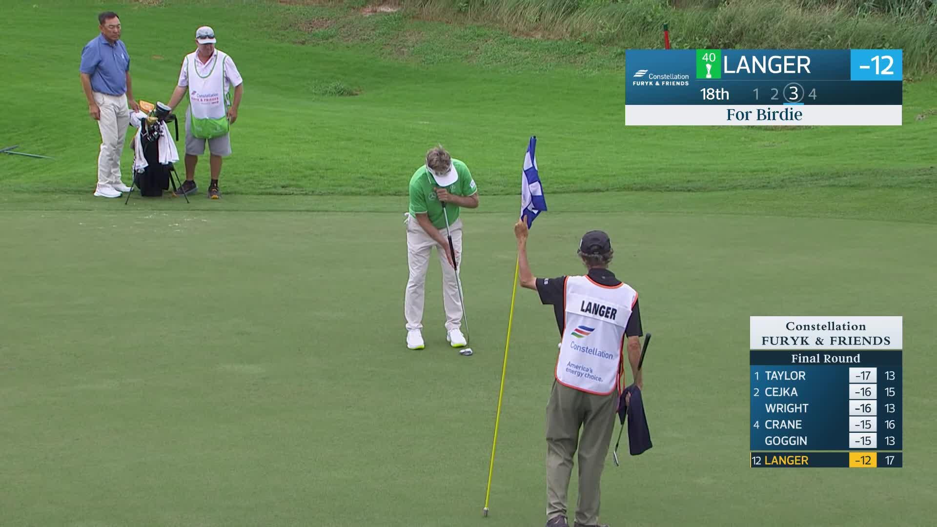 Bernhard Langer makes birdie on No. 18 at Constellation FURYK & FRIENDS