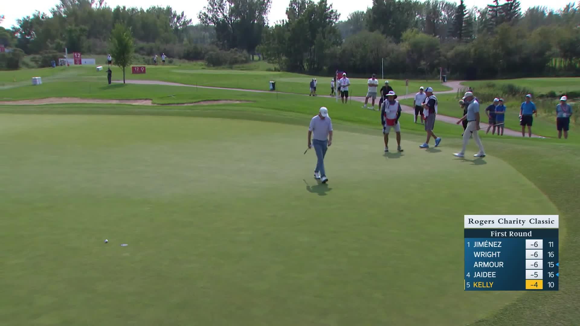 Jerry Kelly makes birdie on No. 11 at Rogers Charity Classic