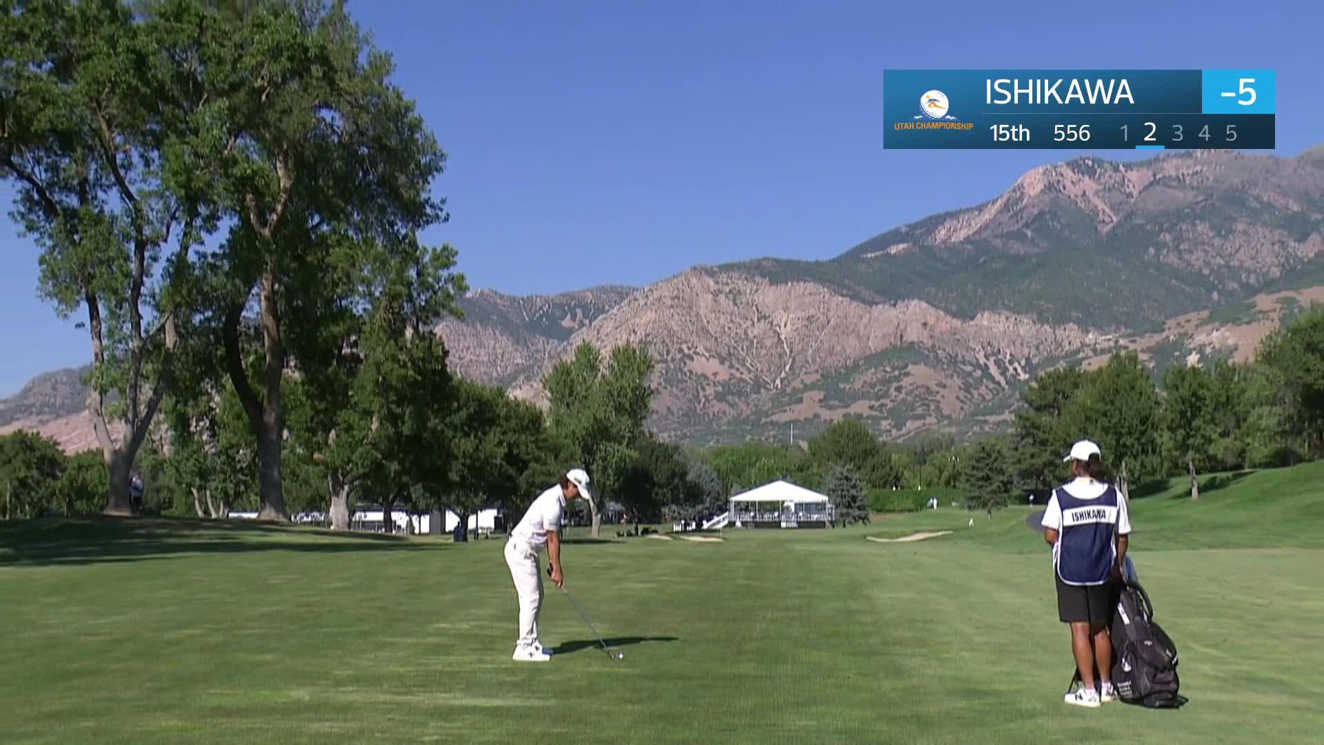 Ryo Ishikawa makes birdie on No. 15 at Utah Championship