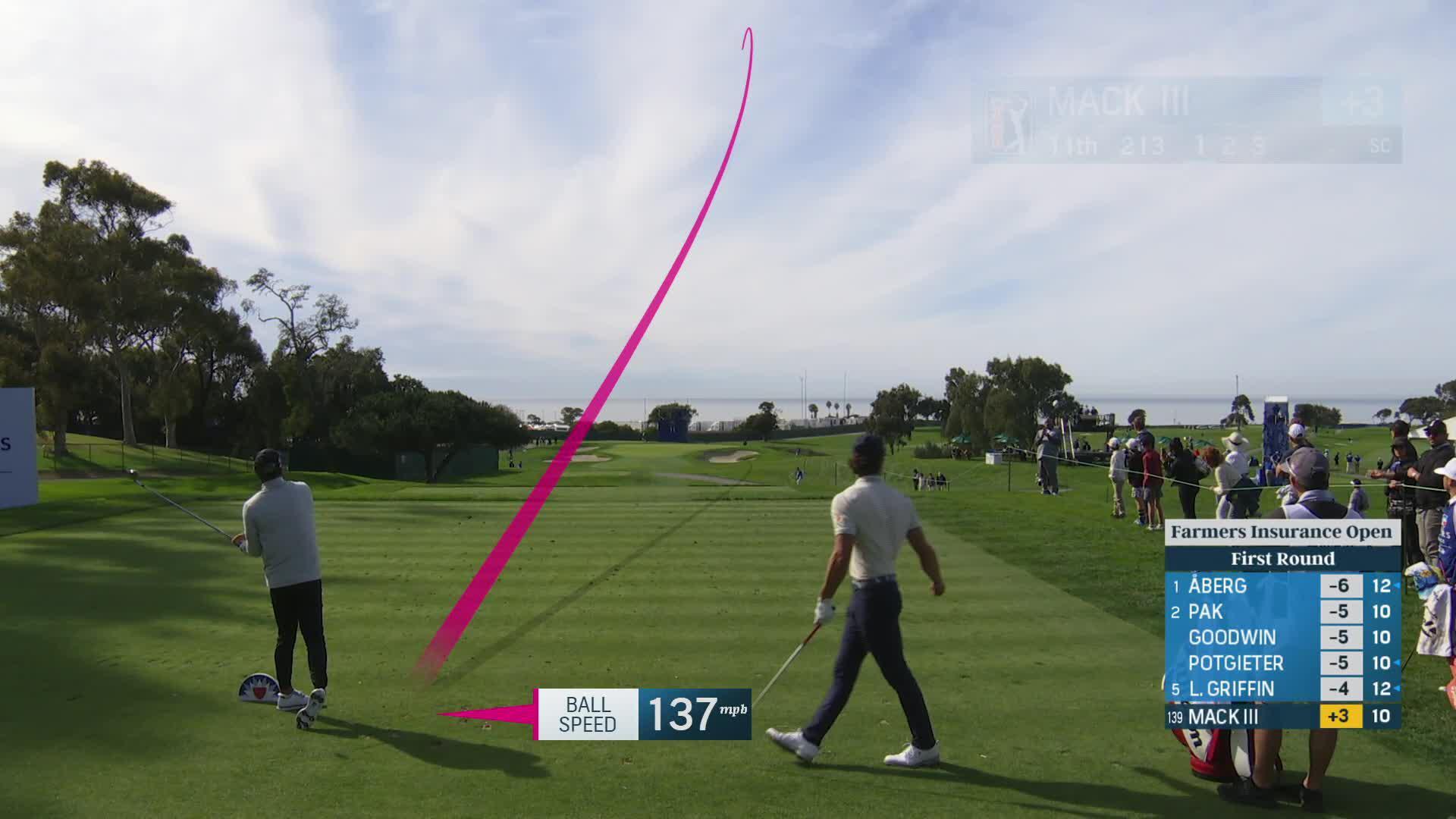 Willie Mack III sinks a 36-foot birdie putt at Farmers