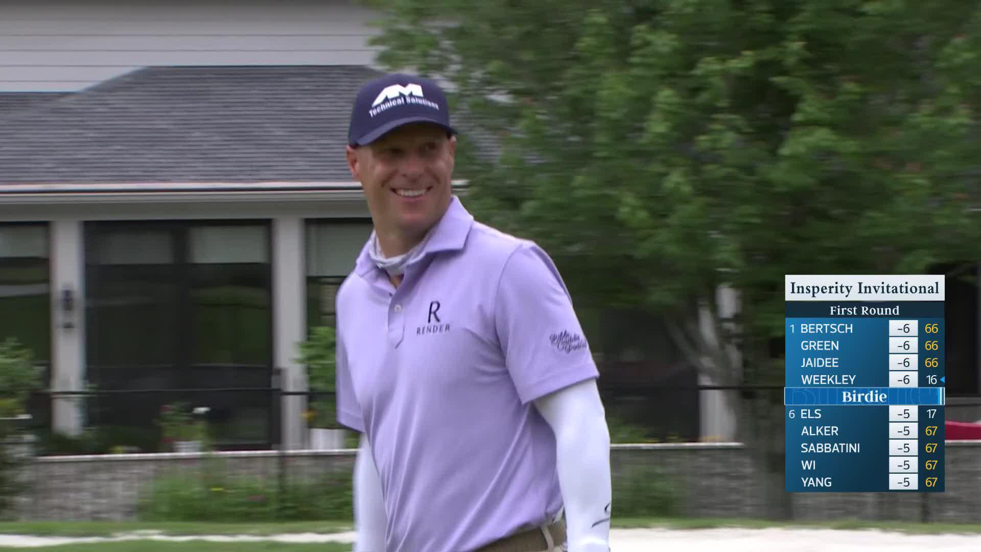 Ben Crane makes birdie putt on No. 16 at Insperity Invitational