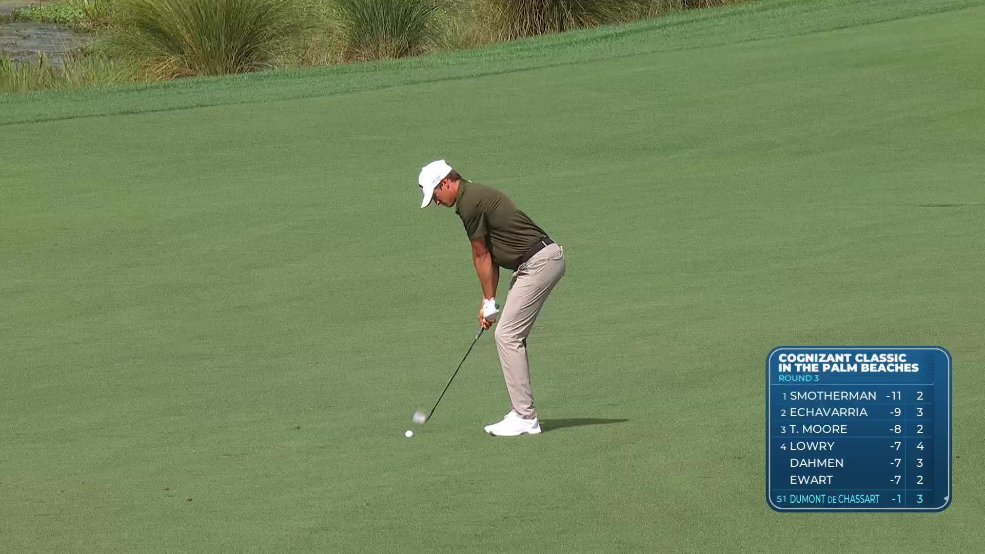 Adrien Dumont de Chassart hits 109-yard approach to 12 feet, makes birdie on No. 13 at Cognizant Classic
