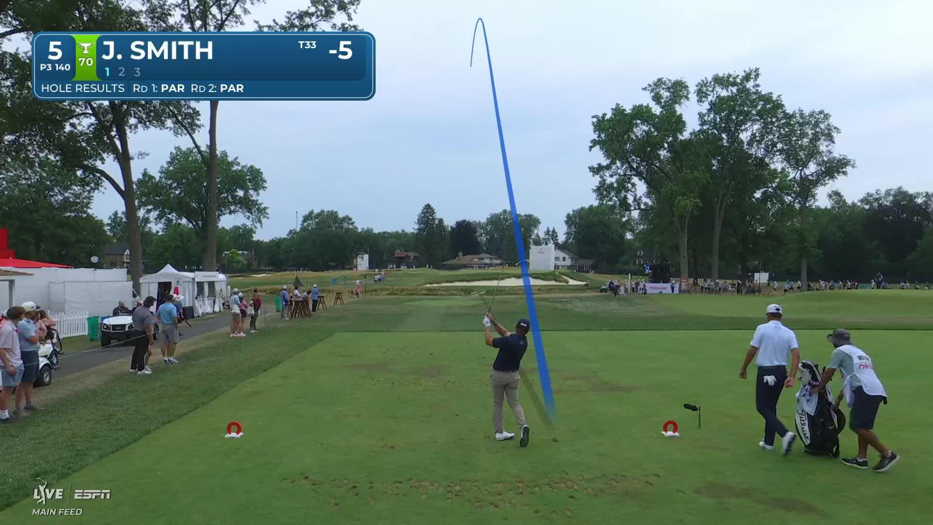 Jordan L Smith hits tee shot to 7 feet, sets up birdie on No. 5 at Rocket Classic