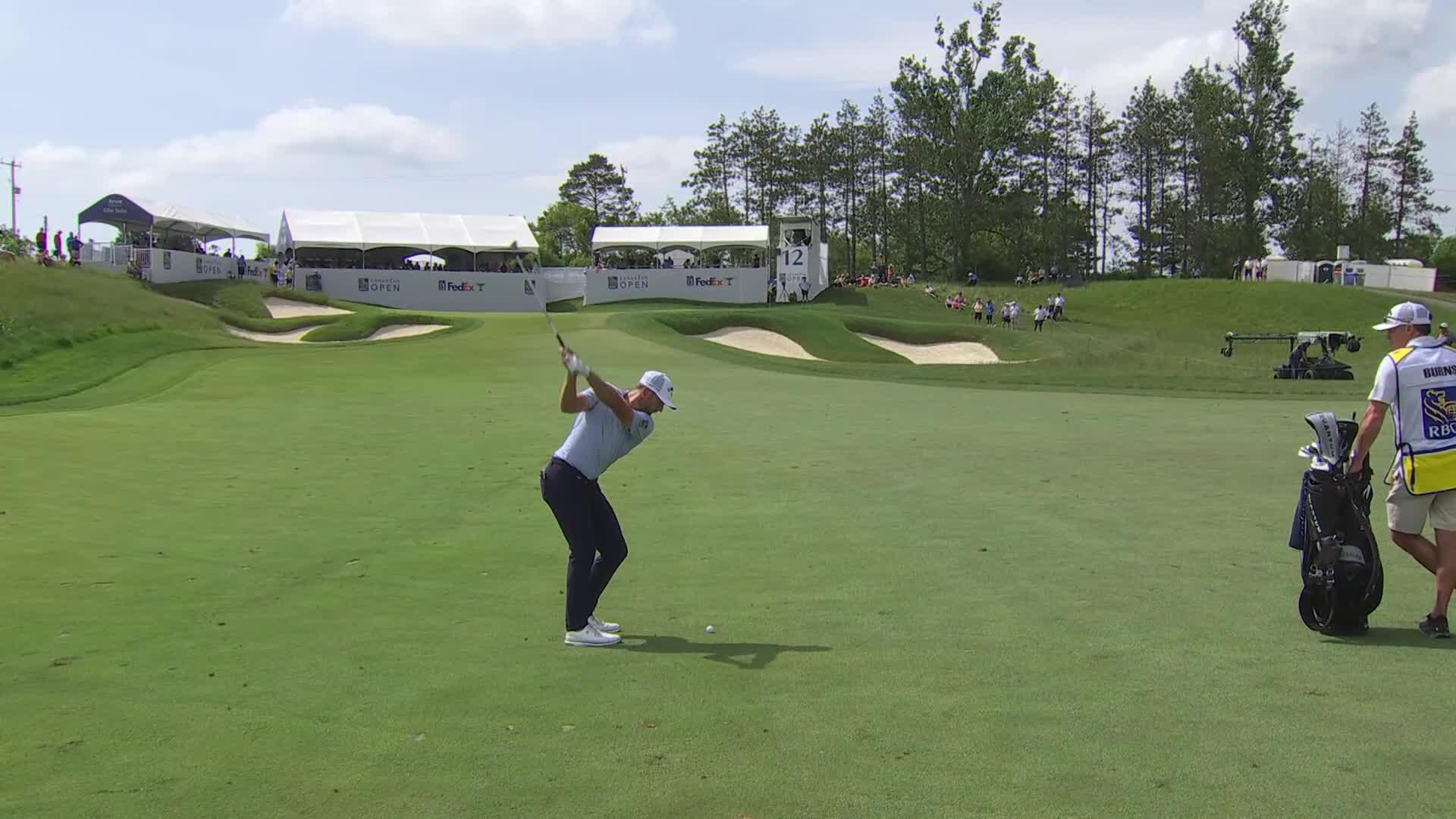 Sam Burns's 100-yard approach sets up birdie on No. 12 at RBC Canadian