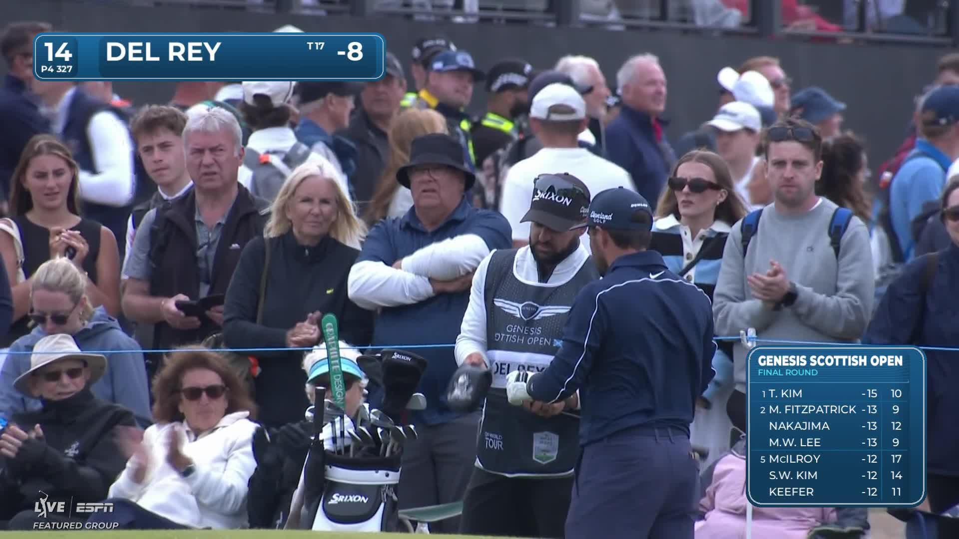 Alejandro Del Rey sinks 1-foot putt for birdie at Genesis Scottish Open