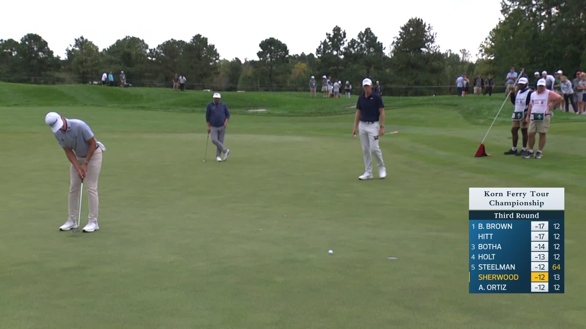 Cole Sherwood makes birdie on No. 14 at Korn Ferry Tour Champ
