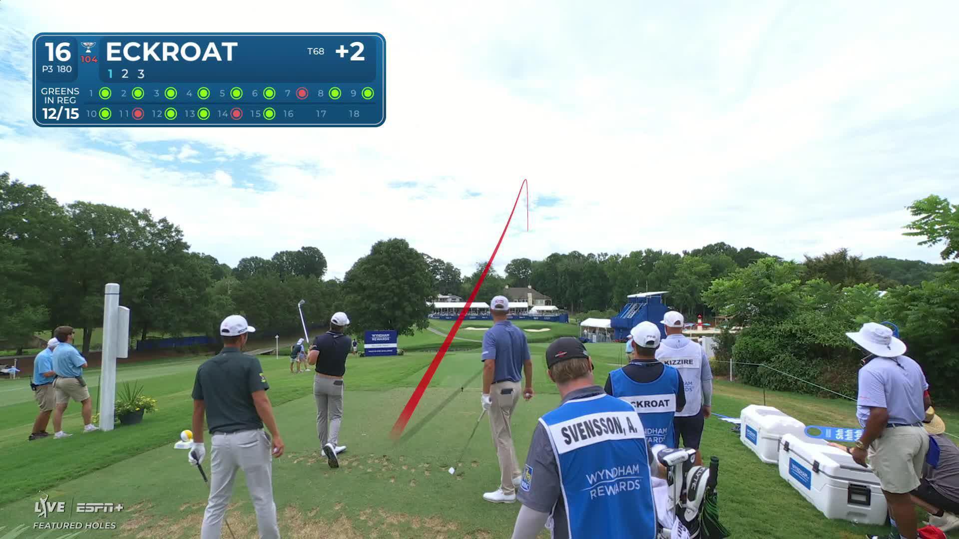 Austin Eckroat makes birdie on No. 16 at Wyndham