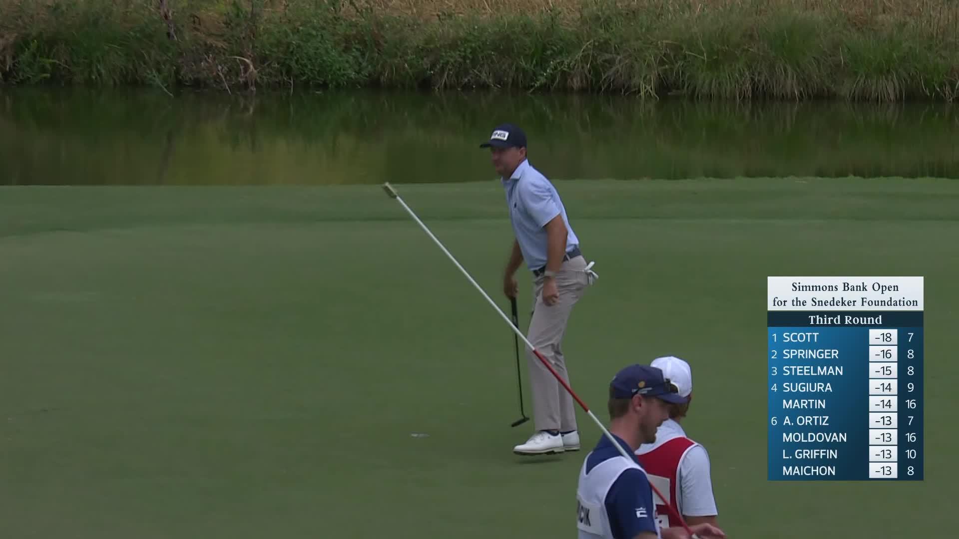Rob Oppenheim makes birdie on No. 16 at Simmons Bank Open