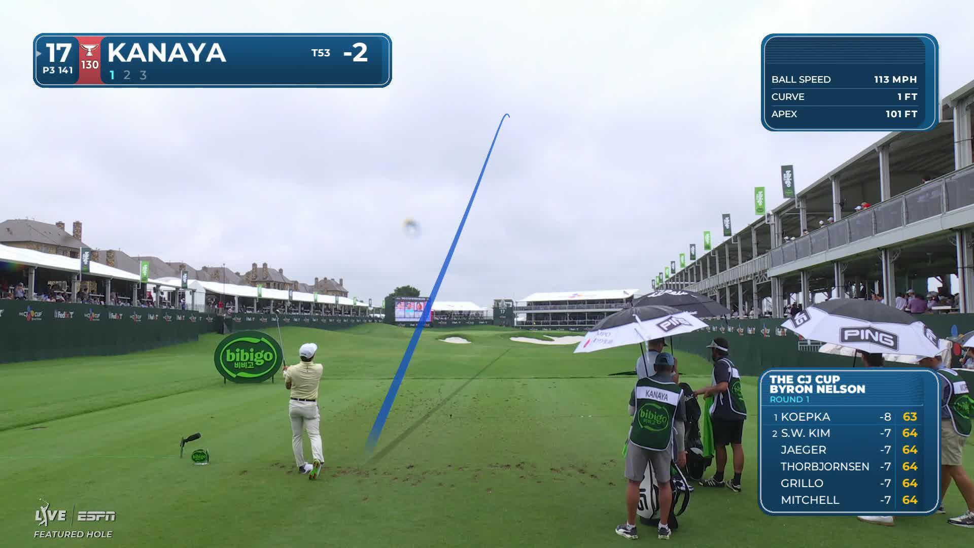 Takumi Kanaya makes birdie on No. 17 at THE CJ CUP