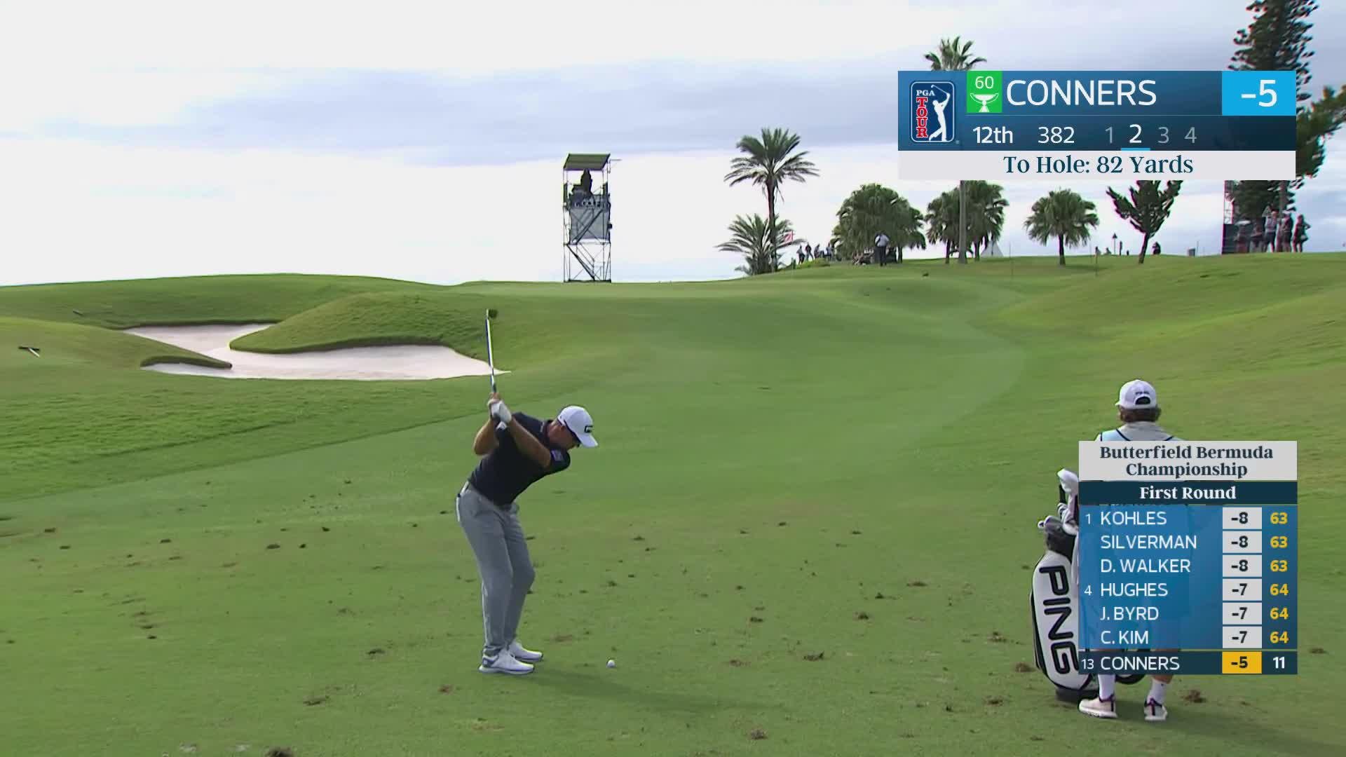 Corey Conners's 79-yard approach sets up birdie on No. 12 at Butterfield Bermuda