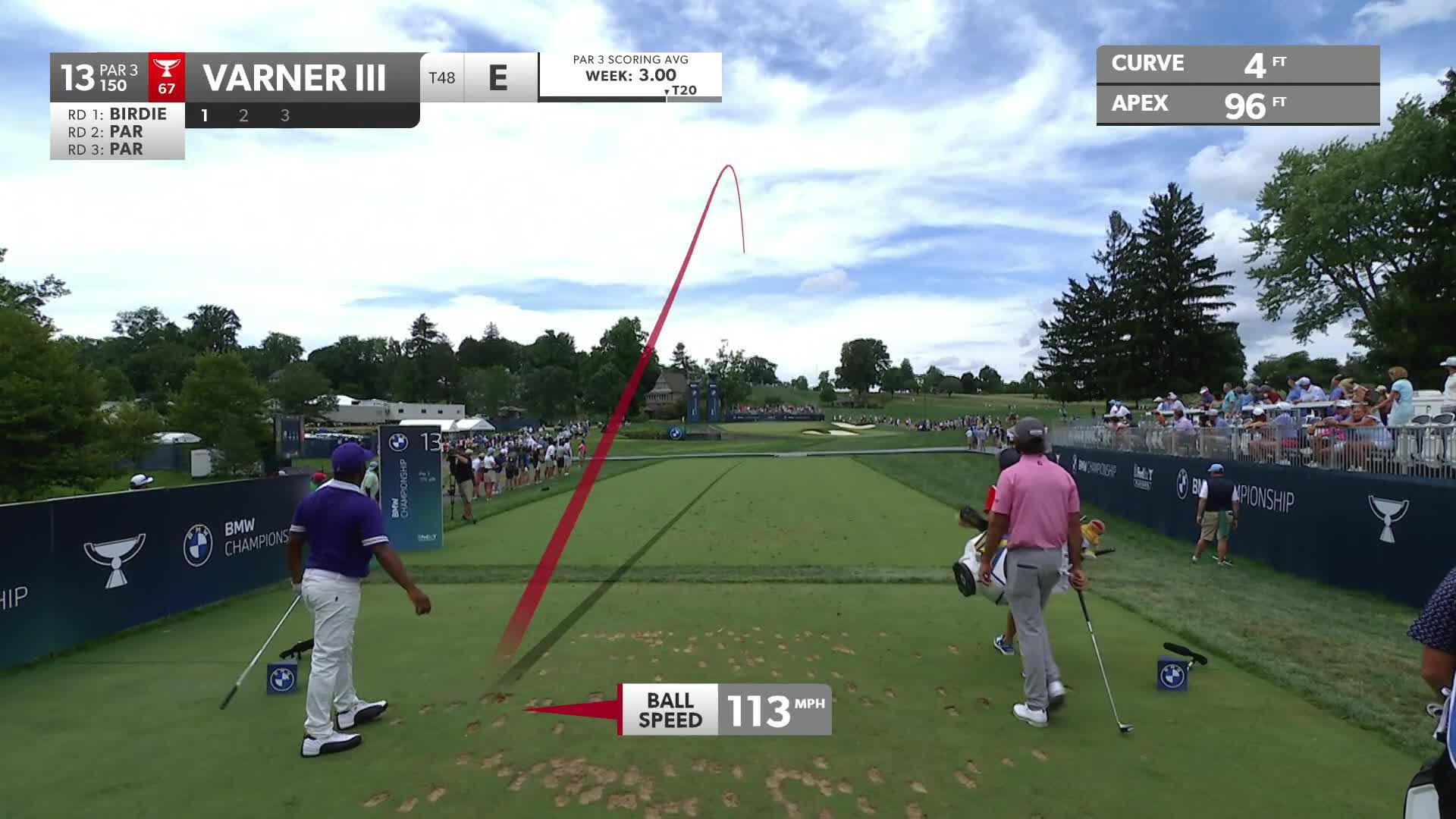 Harold Varner III makes birdie on No. 13 at BMW Championship